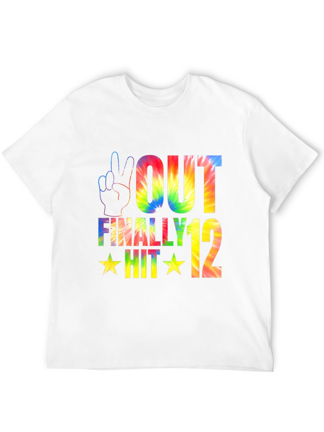 Peace Out Finally Hit 12 Tie-Dye Birthday T-Shirt