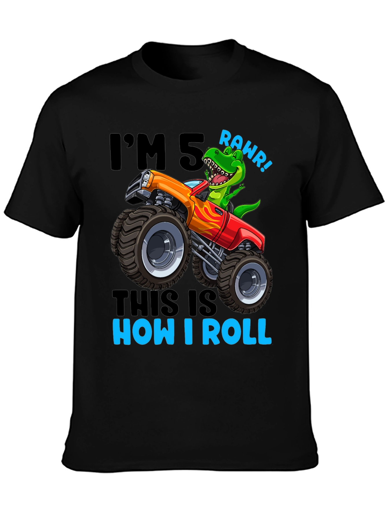 Im 5 Rawr Dinosaur Monster Truck Birthday T-Shirt