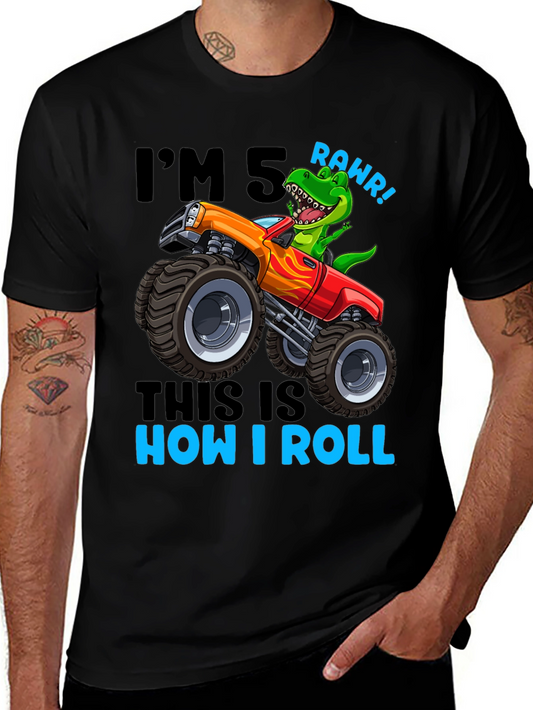Im 5 Rawr Dinosaur Monster Truck Birthday T-Shirt