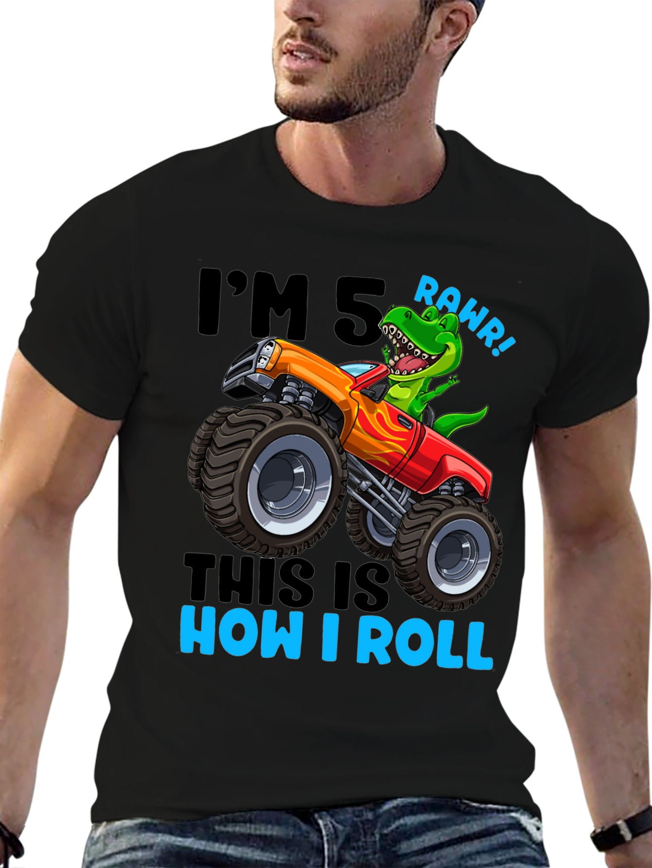 Im 5 Rawr Dinosaur Monster Truck Birthday T-Shirt