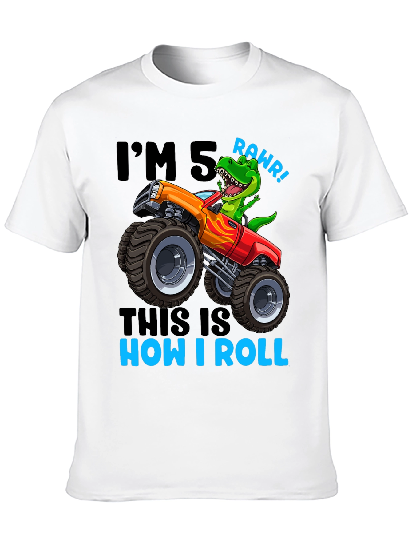 Im 5 Rawr Dinosaur Monster Truck Birthday T-Shirt