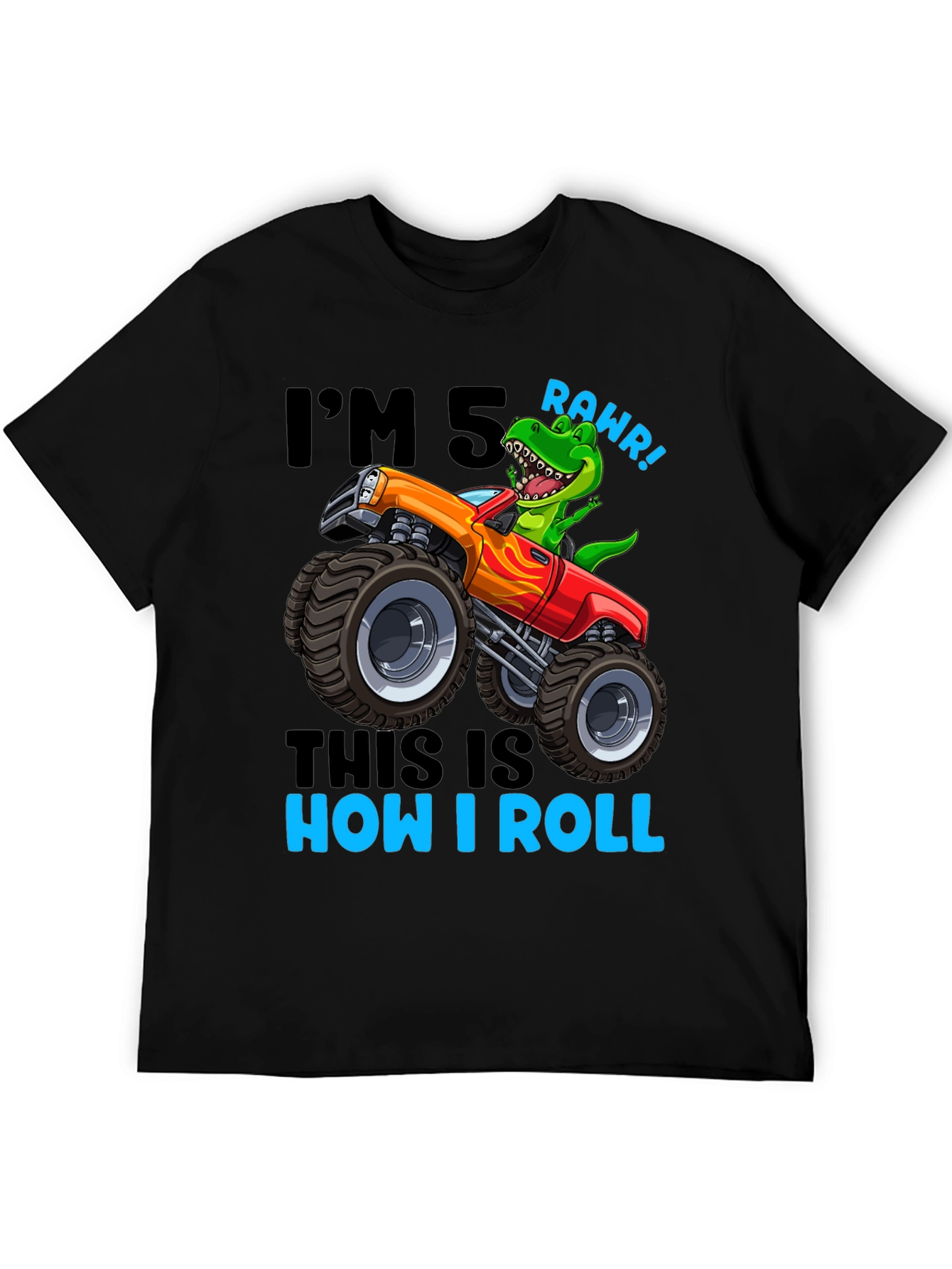 Im 5 Rawr Dinosaur Monster Truck Birthday T-Shirt
