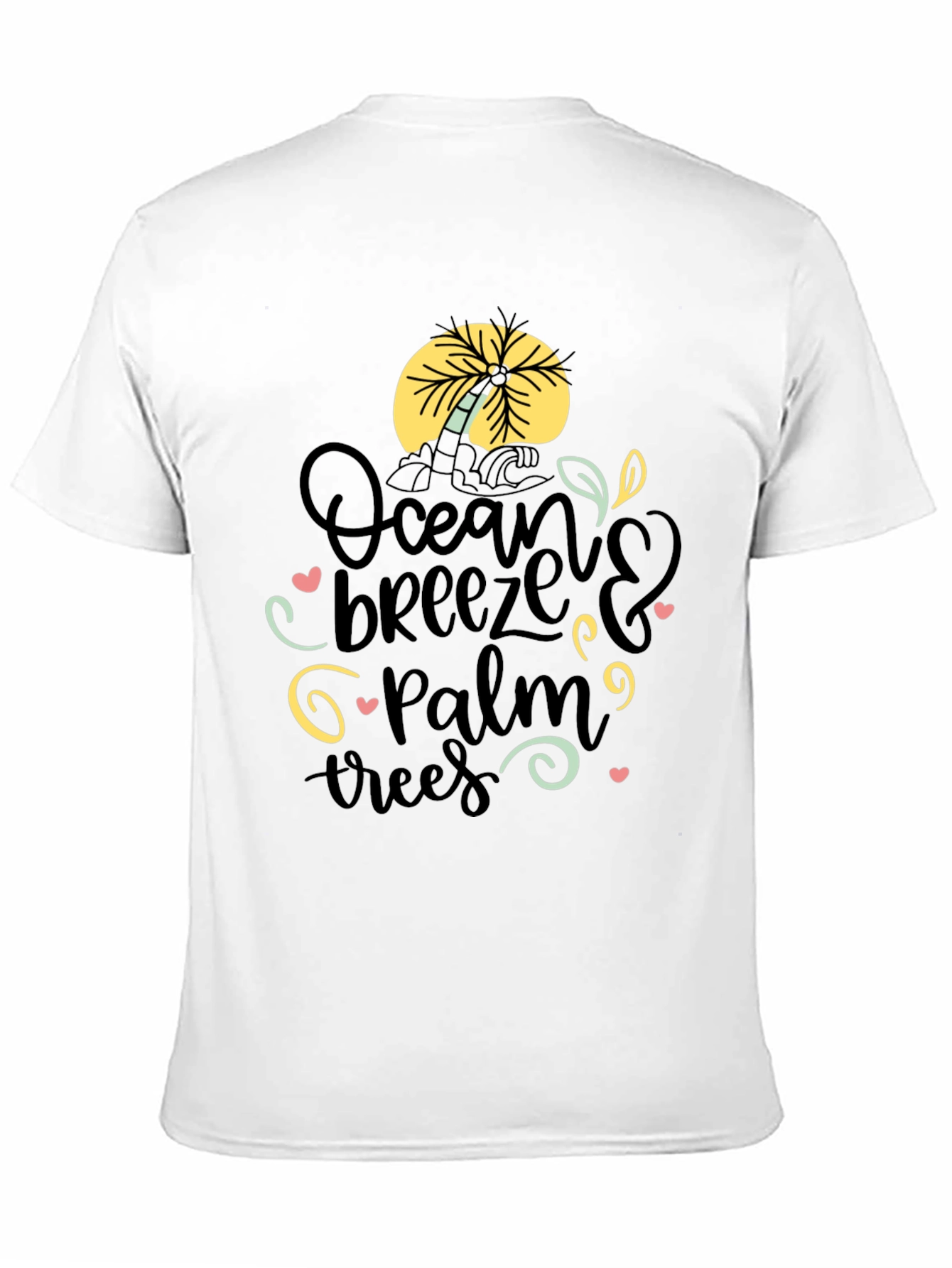 Ocean Breeze Palm Trees Graphic Tee - Black