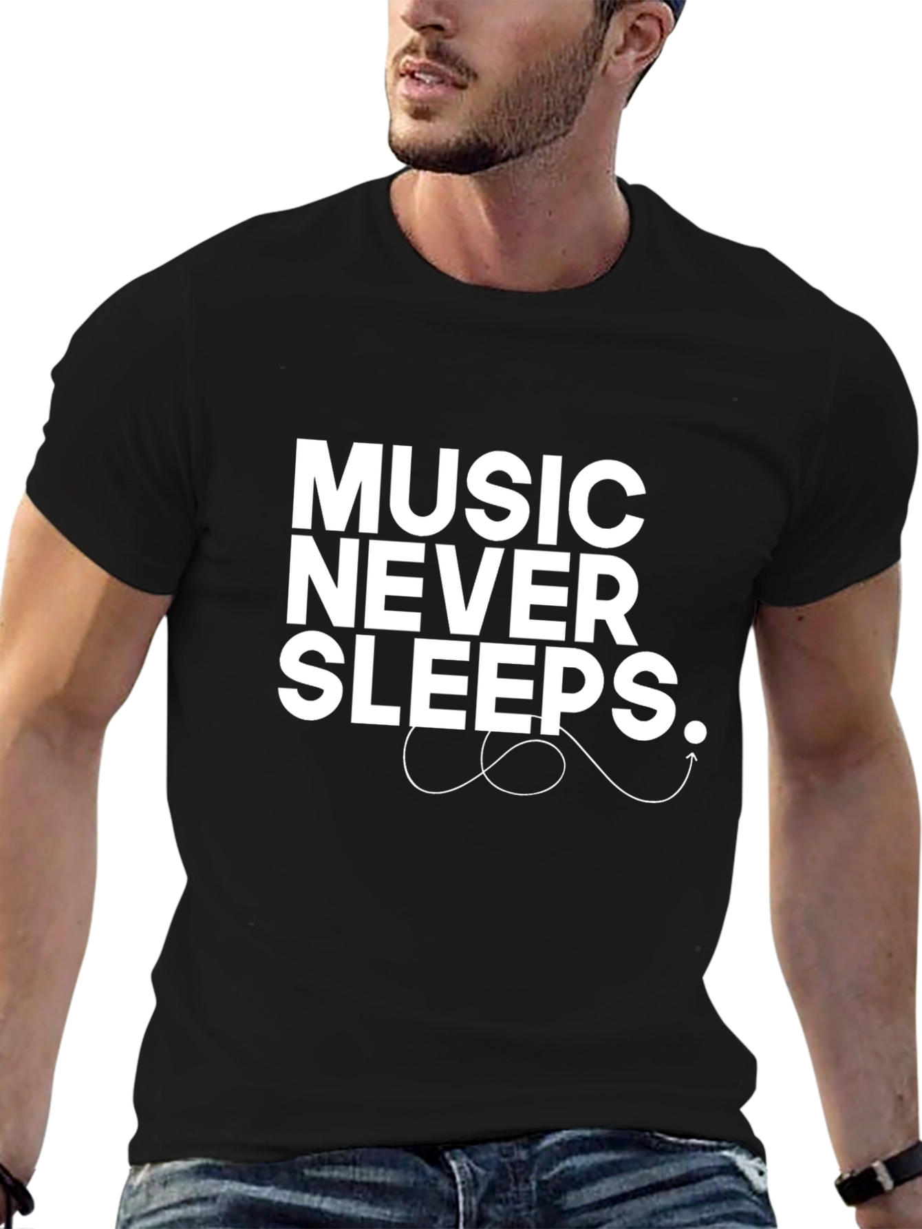 Music Never Sleeps Graphic T-Shirt