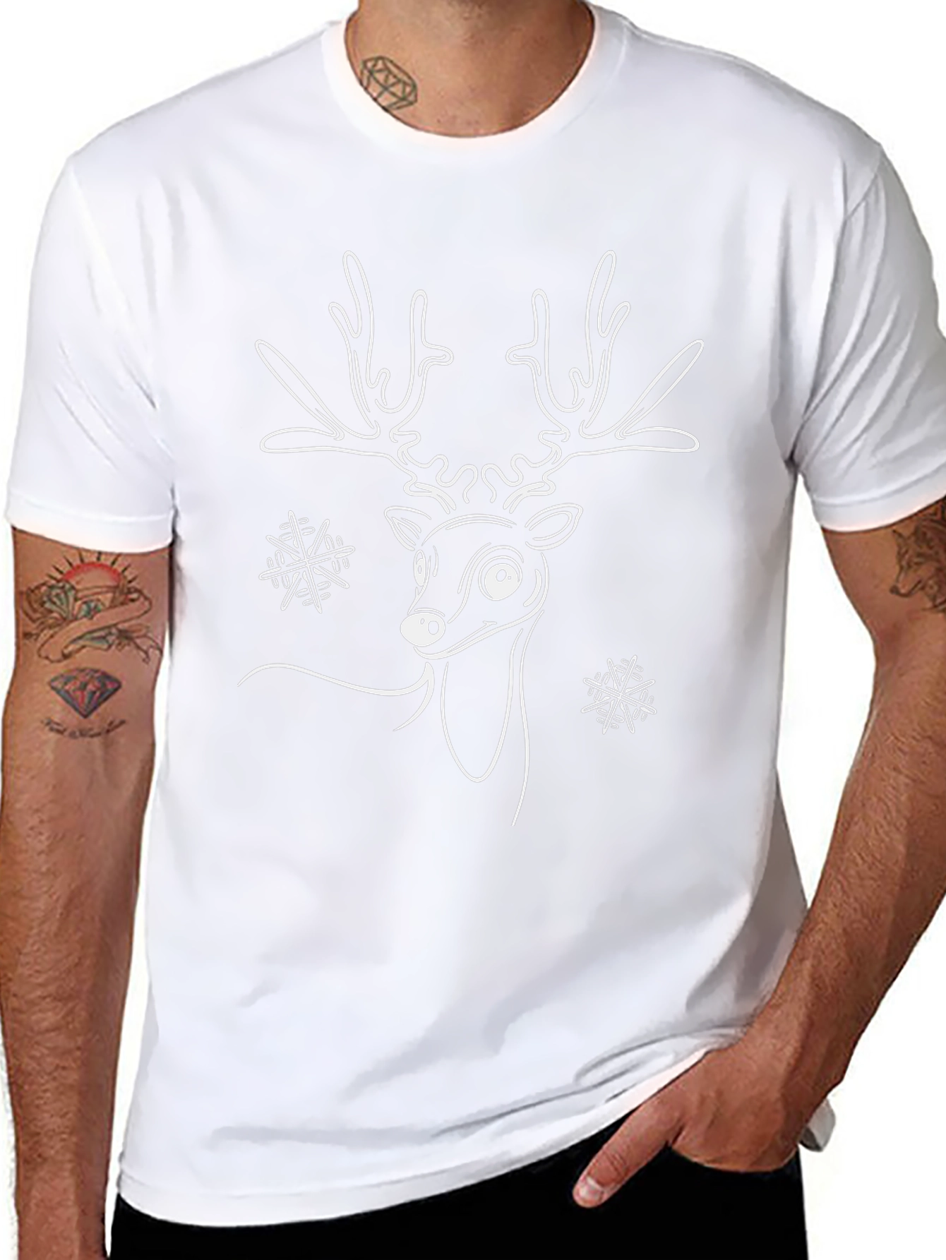 Whimsical Reindeer Graphic Tee - Holiday Fun