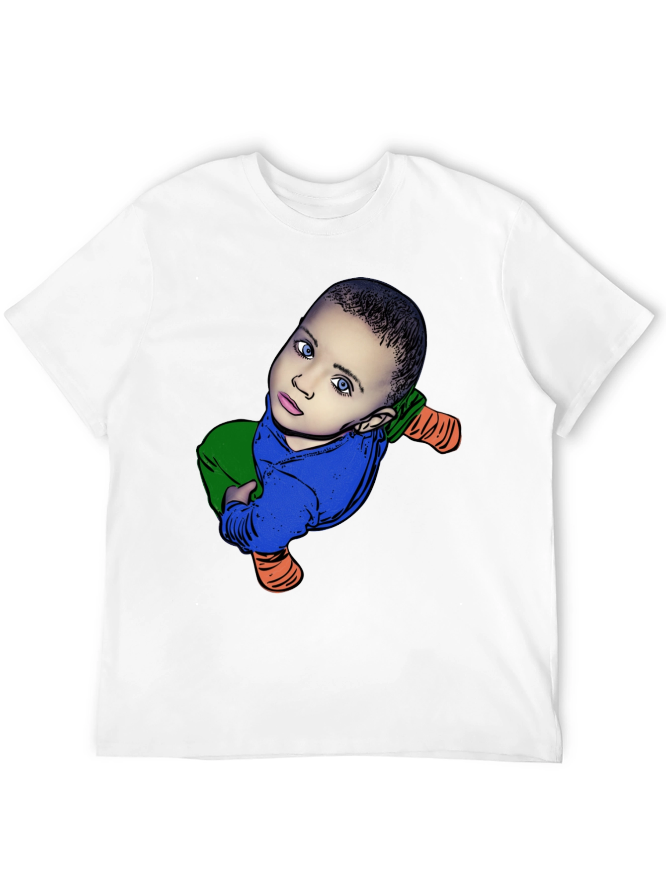 Baby Cartoon Graphic Black T-Shirt