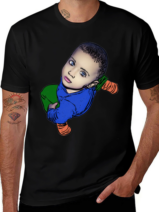Baby Cartoon Graphic Black T-Shirt