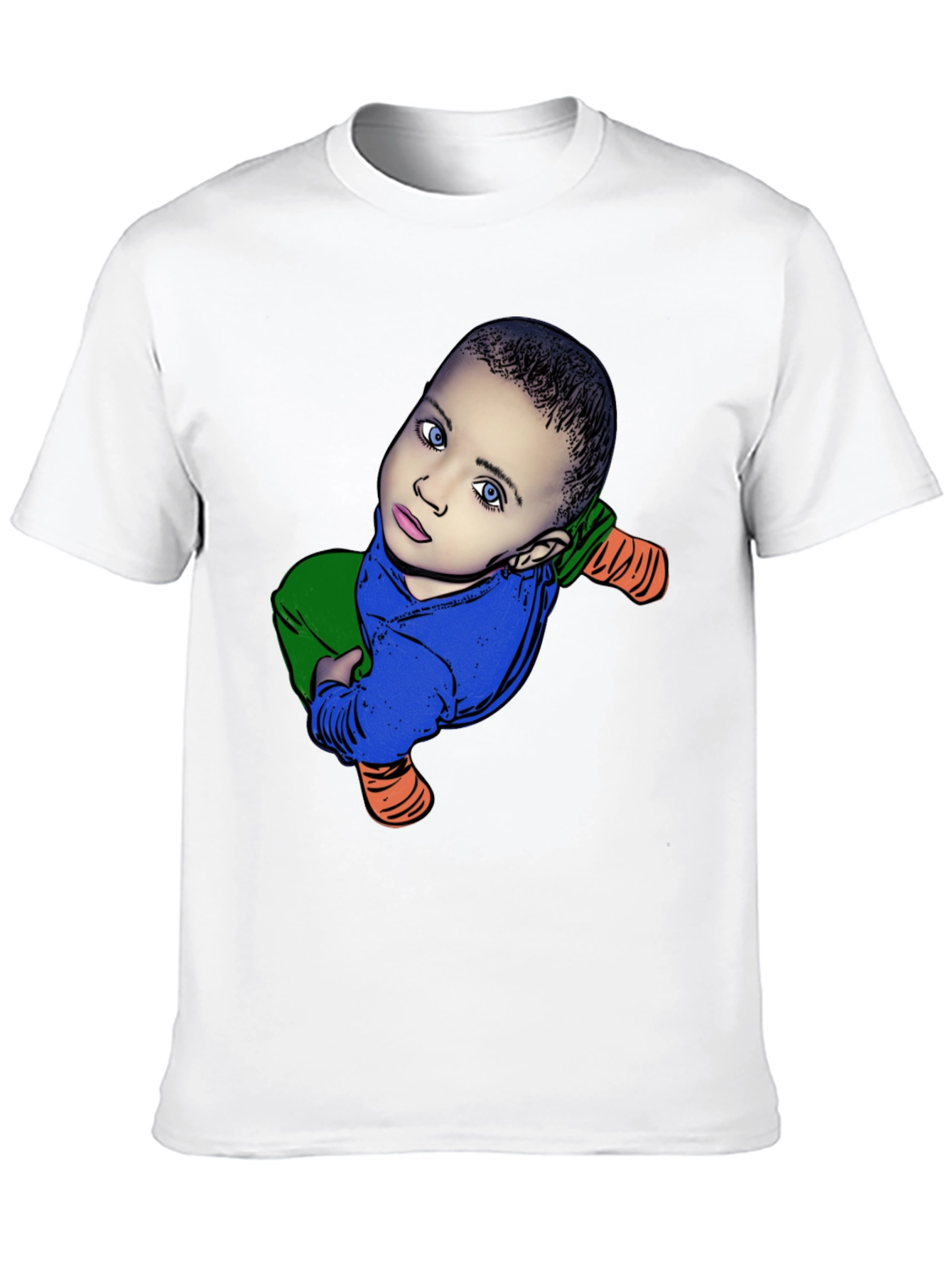 Baby Cartoon Graphic Black T-Shirt