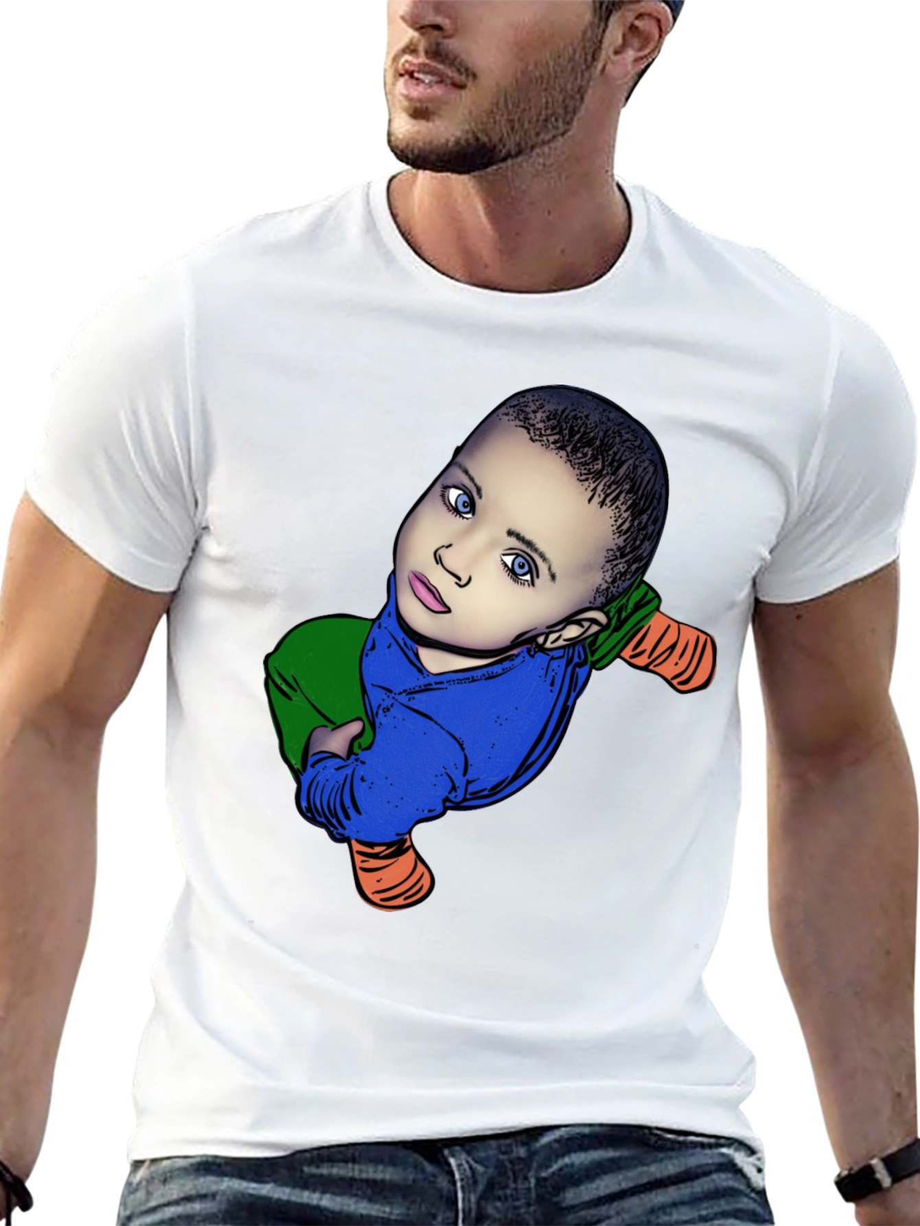 Baby Cartoon Graphic Black T-Shirt