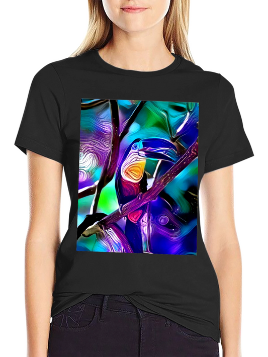 Tropical Toucan Graphic Tee - Vivid Artistic Design