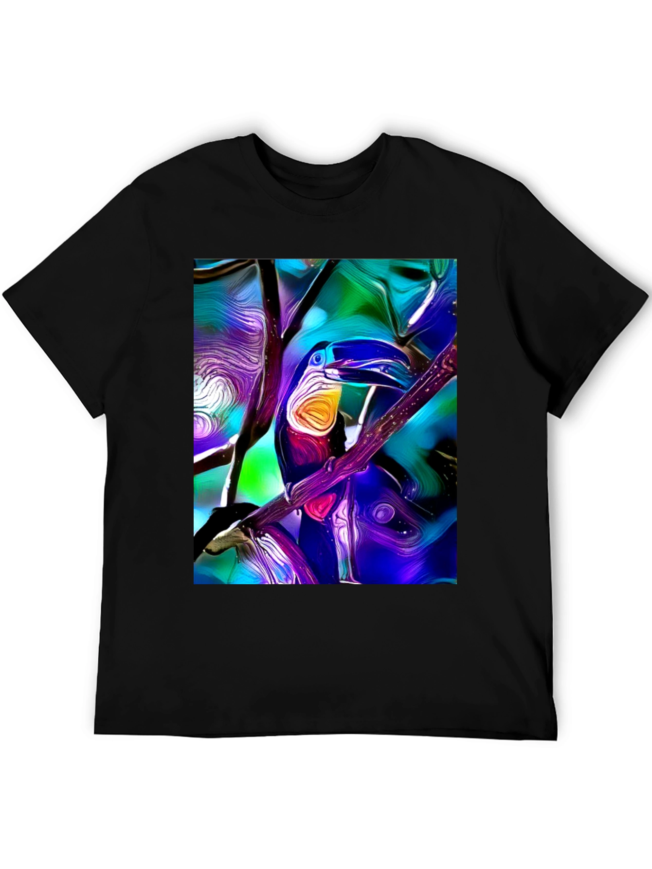 Tropical Toucan Graphic Tee - Vivid Artistic Design