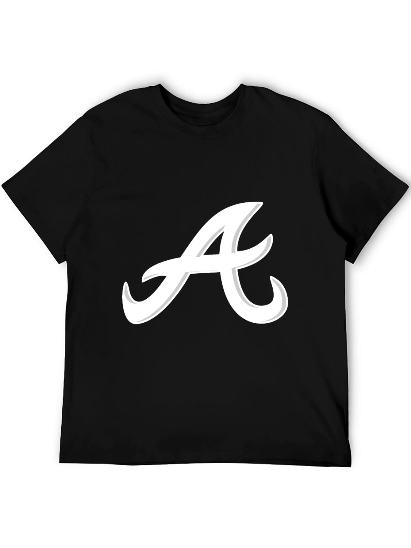 Stylish Black Tee with Script A Design
