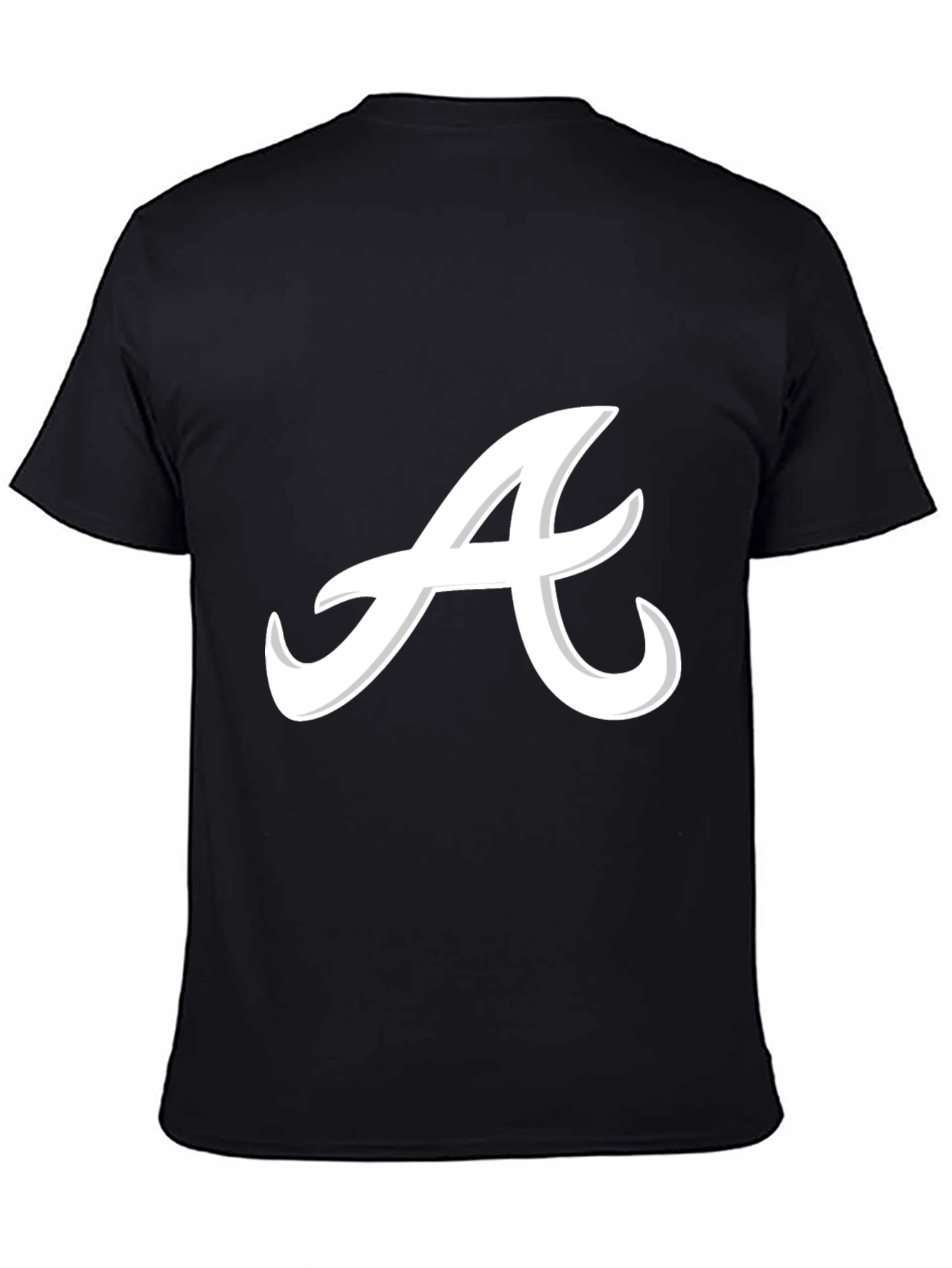 Stylish Black Tee with Script A Design