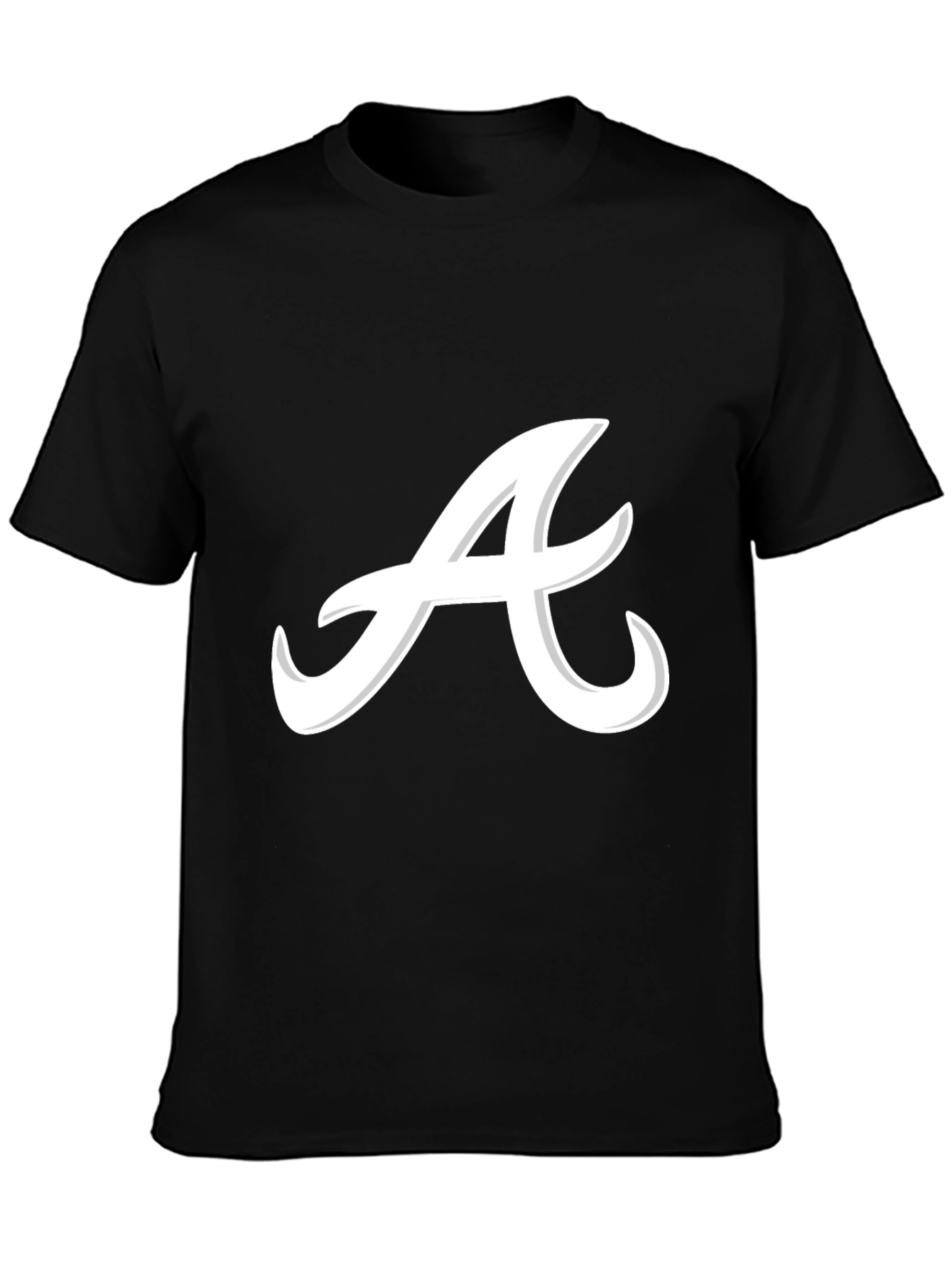 Stylish Black Tee with Script A Design