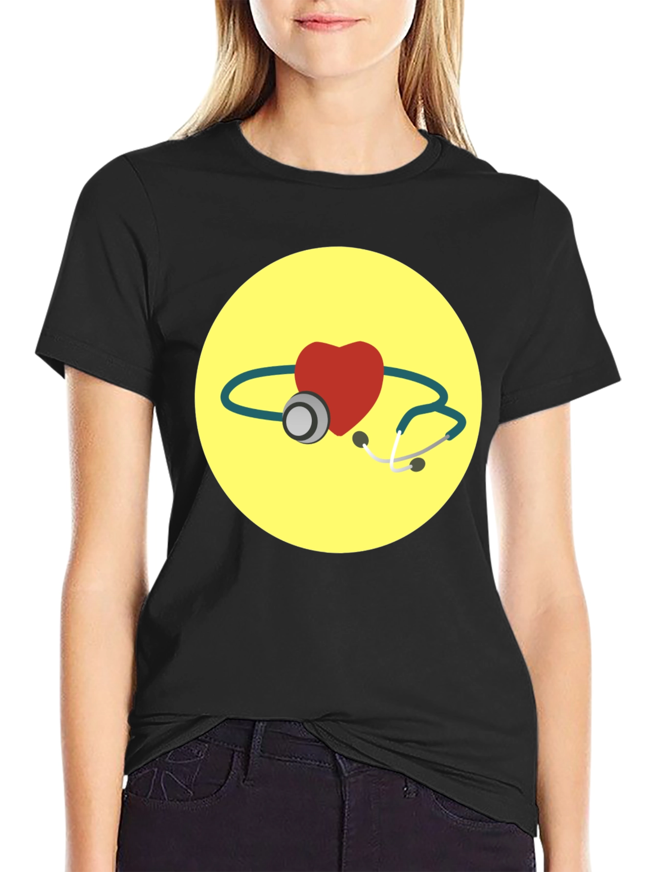 Heart & Stethoscope Graphic T-Shirt