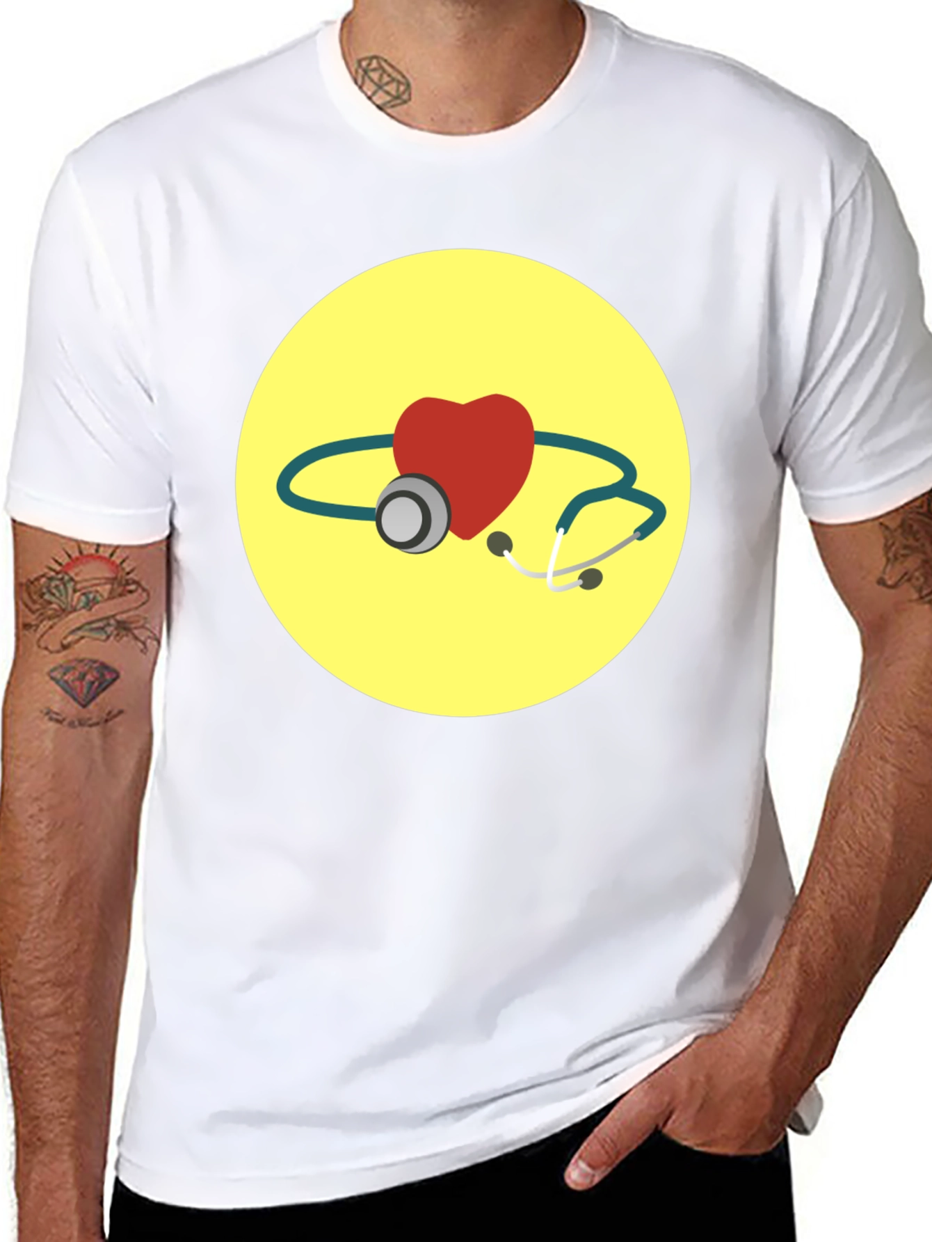 Heart & Stethoscope Graphic T-Shirt