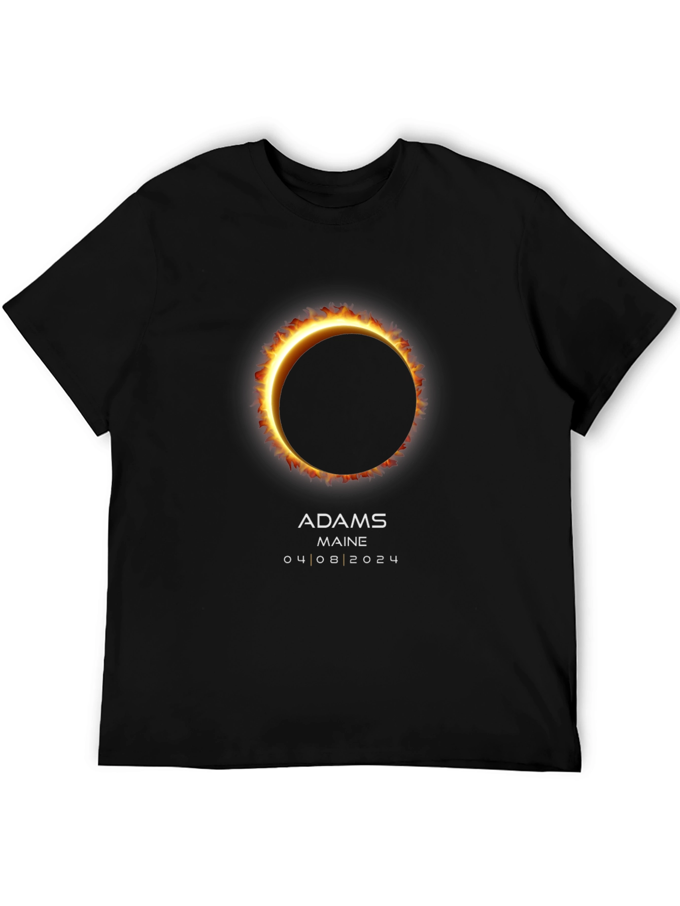 Solar Eclipse Adams Maine 04 08 2024 Black T-Shirt