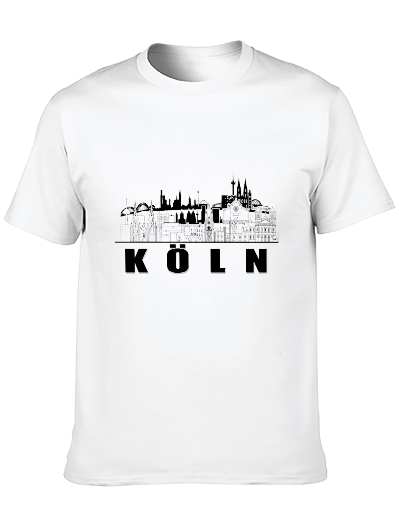 Köln City Skyline Black T-Shirt