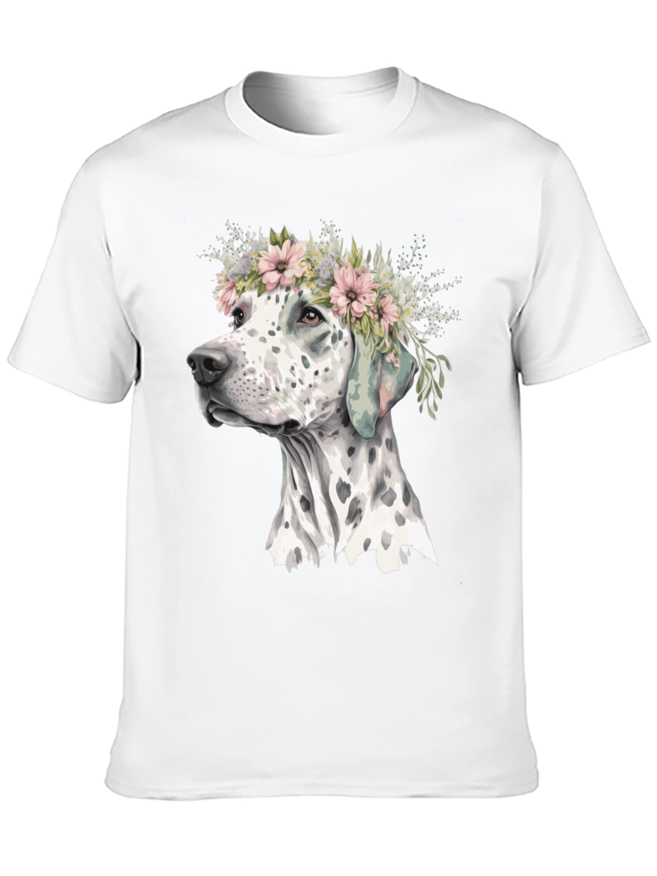Dalmatian Dog Flower Crown T-Shirt