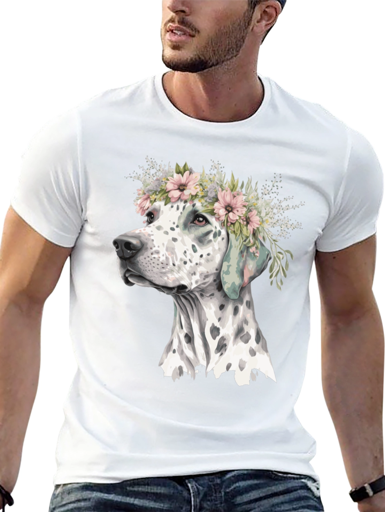Dalmatian Dog Flower Crown T-Shirt