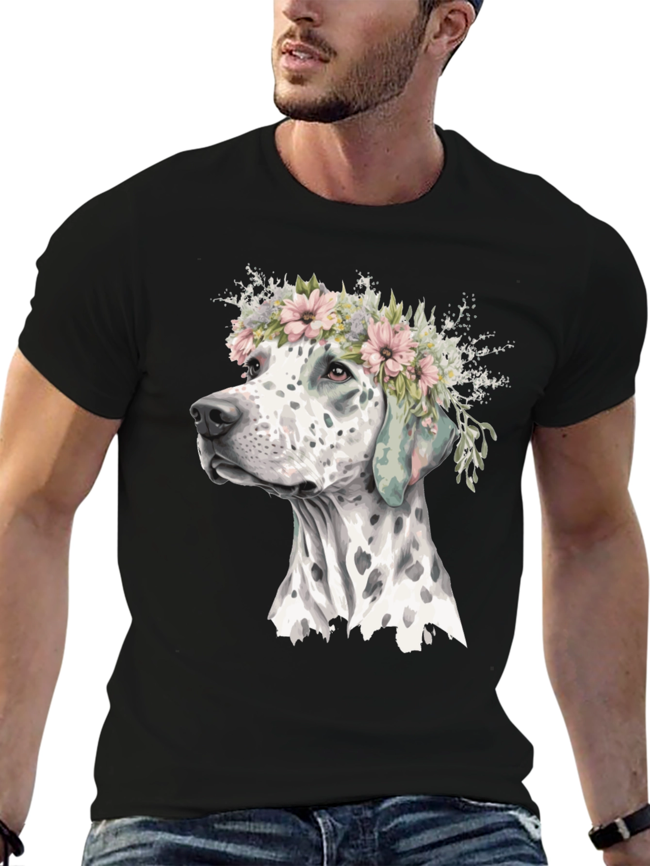 Dalmatian Dog Flower Crown T-Shirt