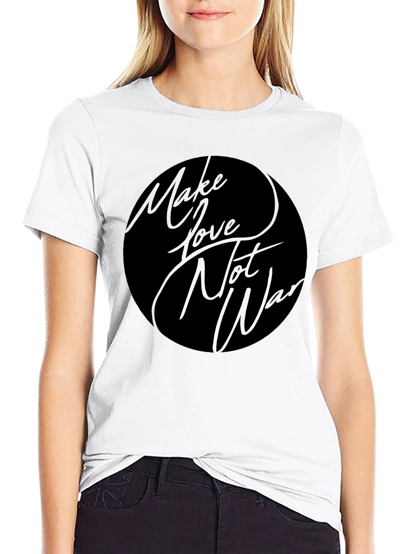 Make Love Not War Black Graphic T-Shirt