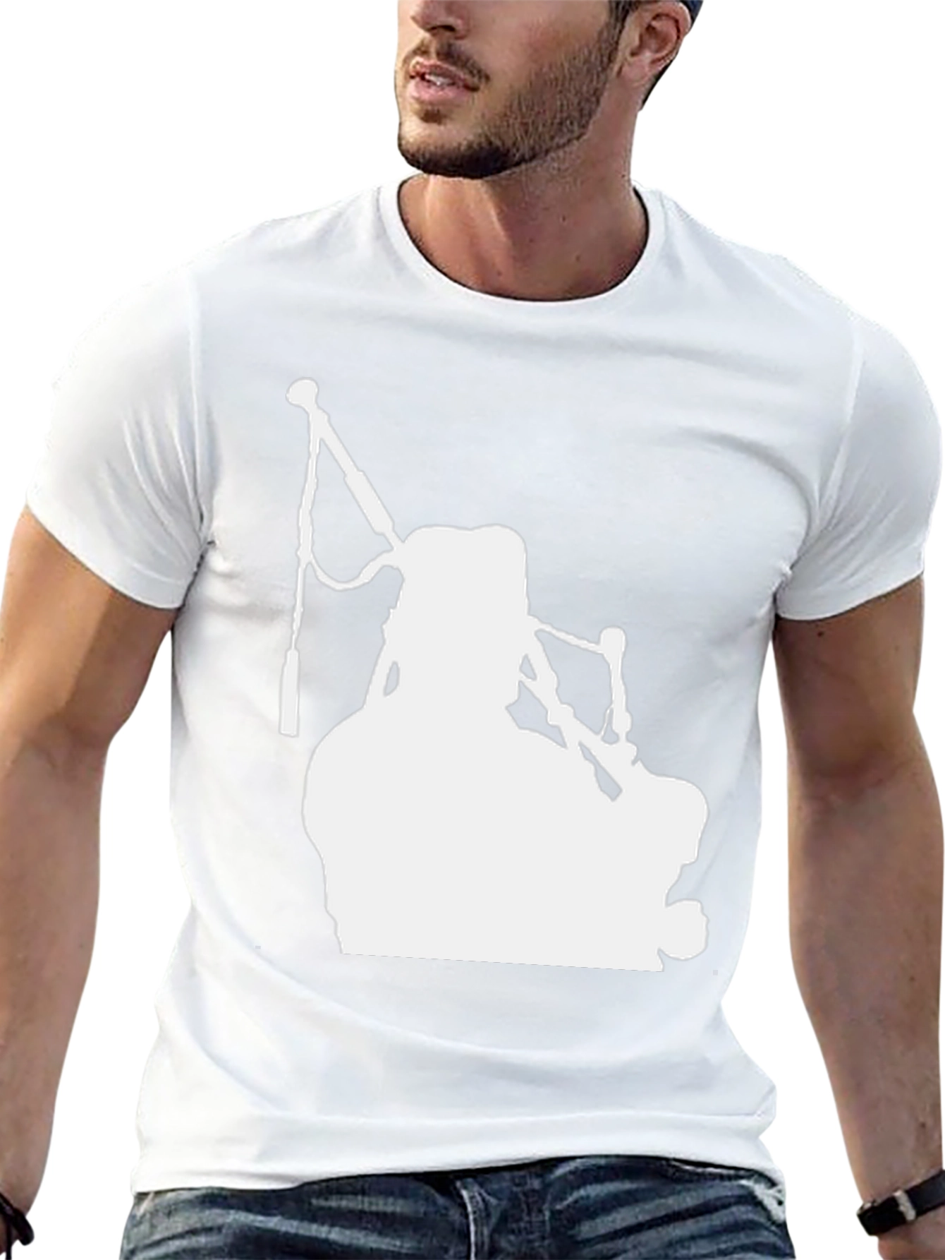Bagpipe Silhouette T-Shirt - Black