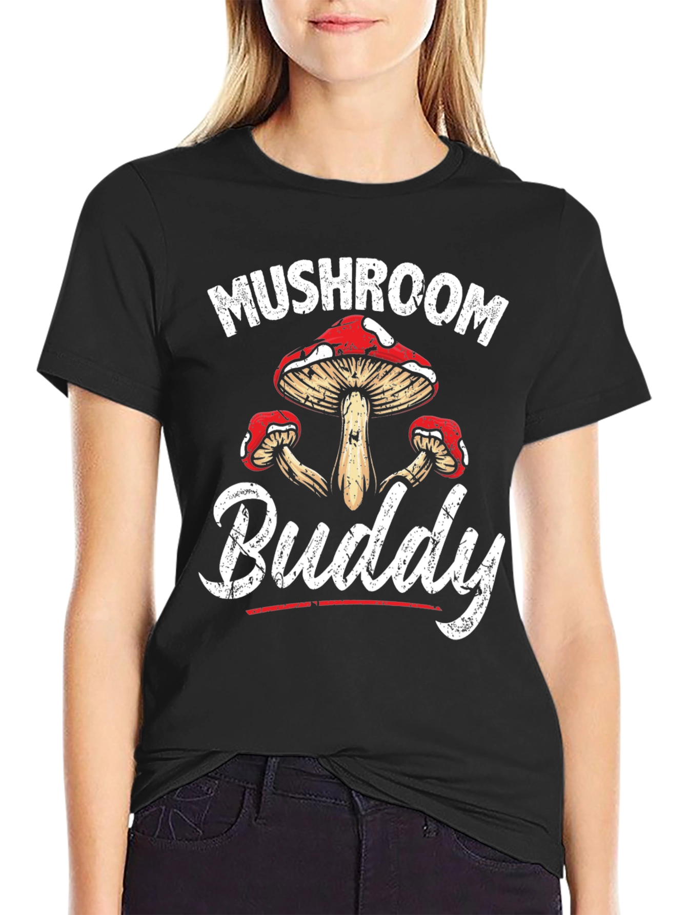 Mushroom Buddy Graphic Tee - Fungi Lover Shirt