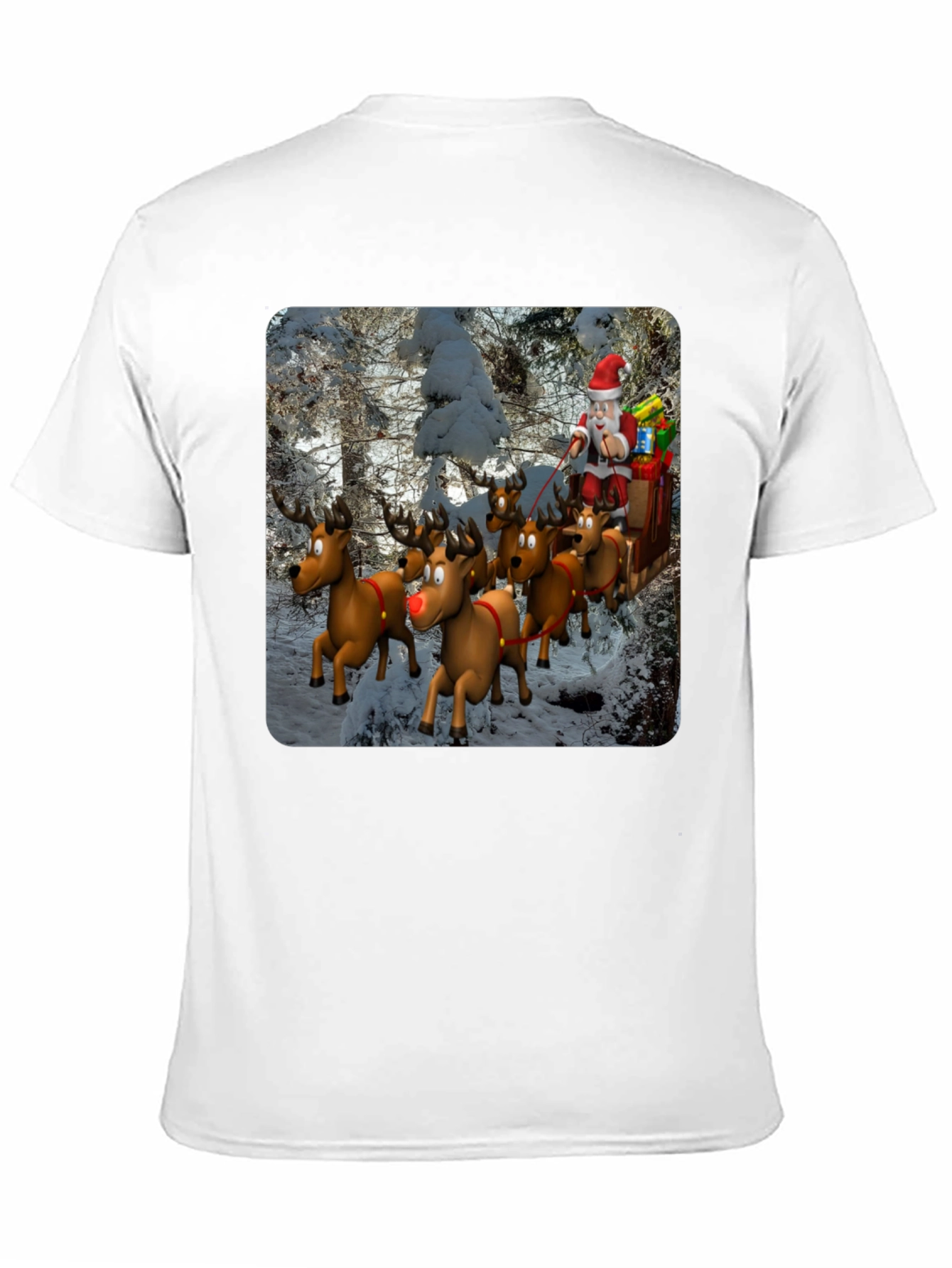 Santa Reindeer T-Shirt - Festive Holiday Tee
