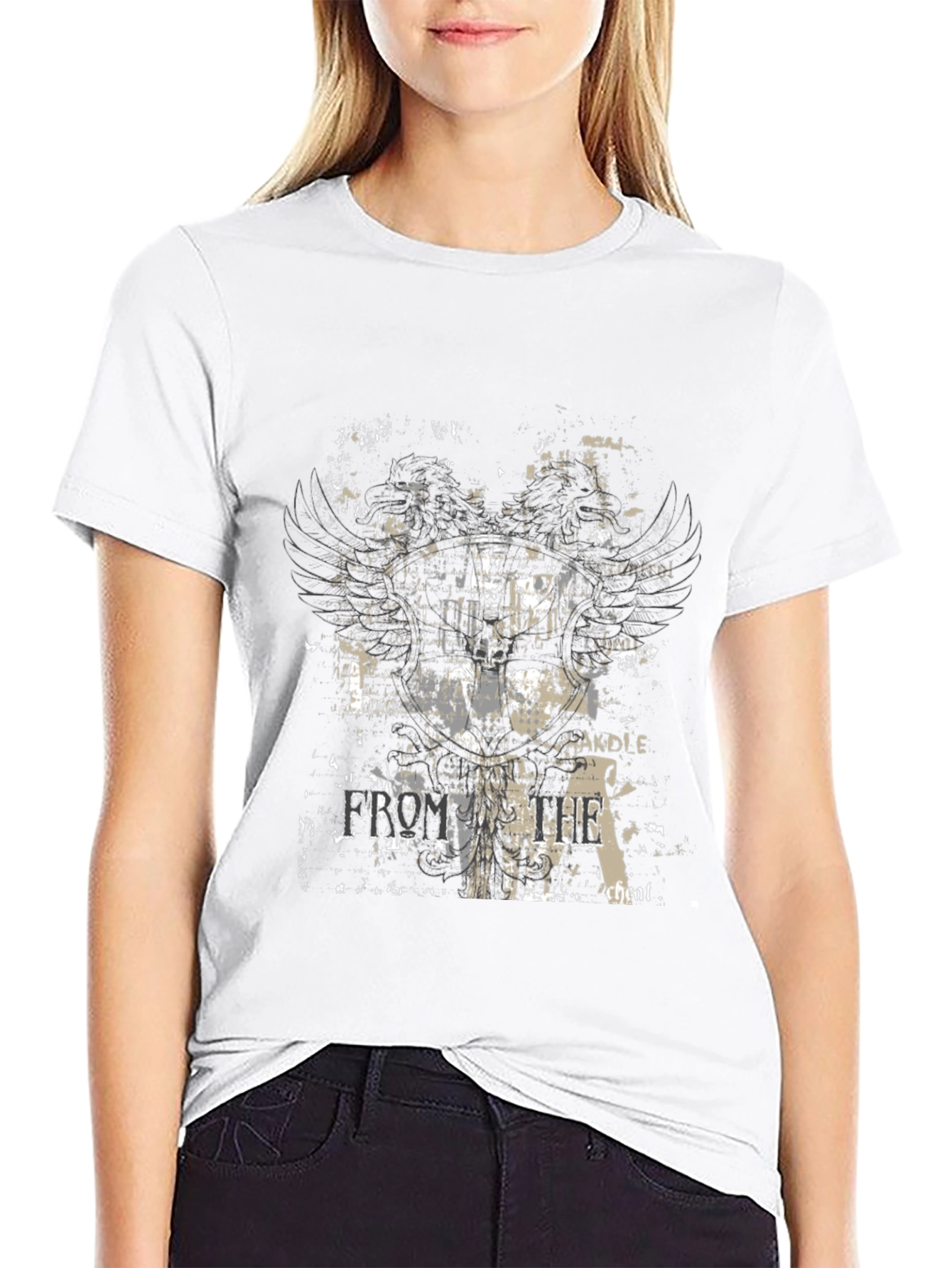 Edgy Graphic Print Black Tee