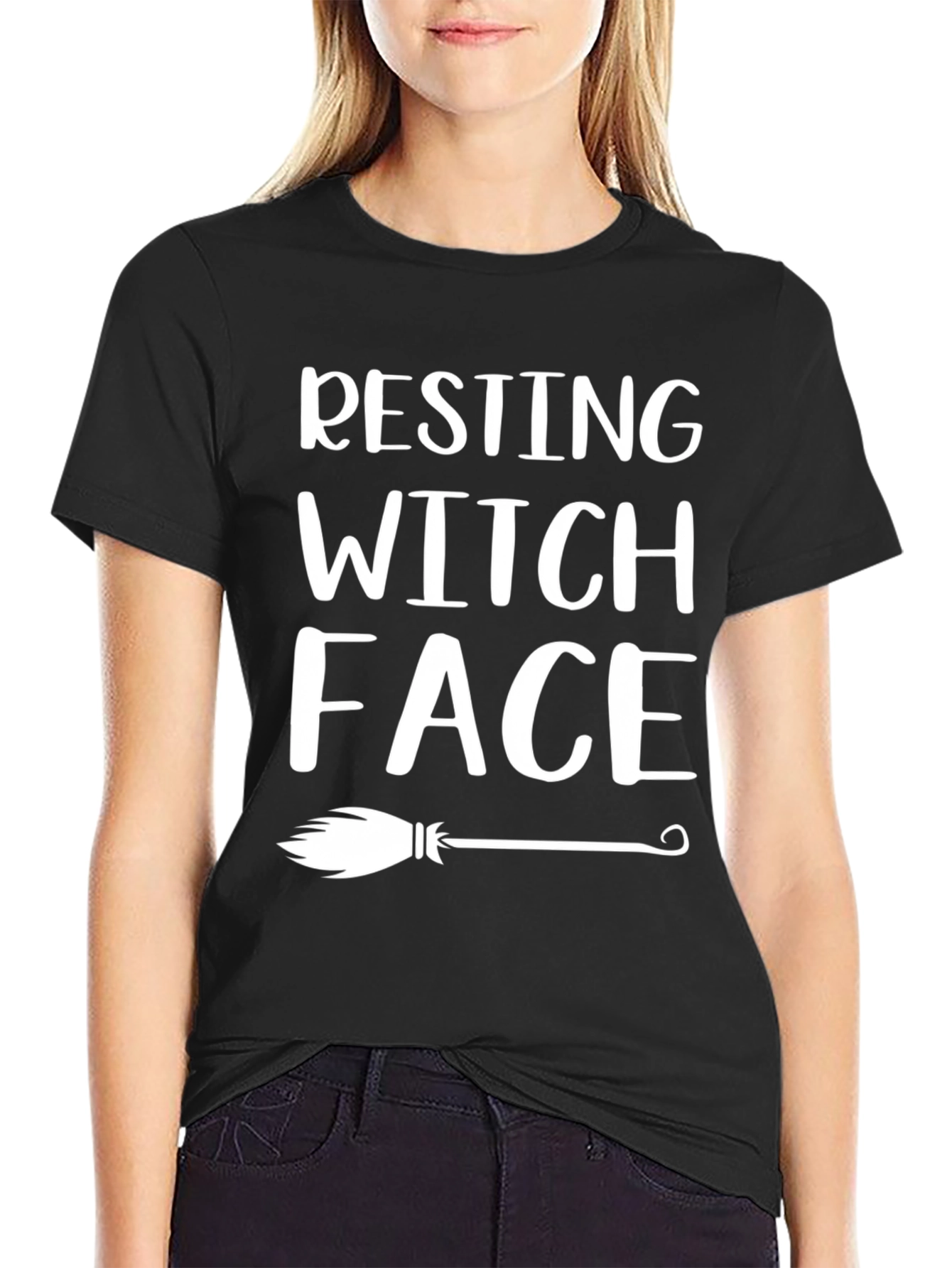 Resting Witch Face T-Shirt - Halloween Apparel