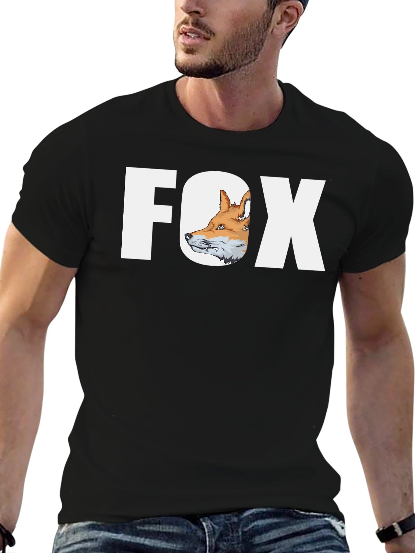 Cool Fox Graphic Black T-Shirt