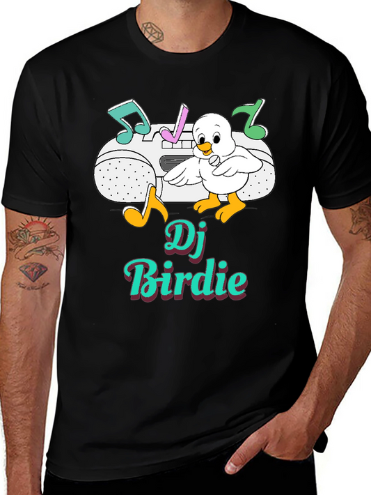 DJ Birdie Graphic Tee - Retro Boombox Design