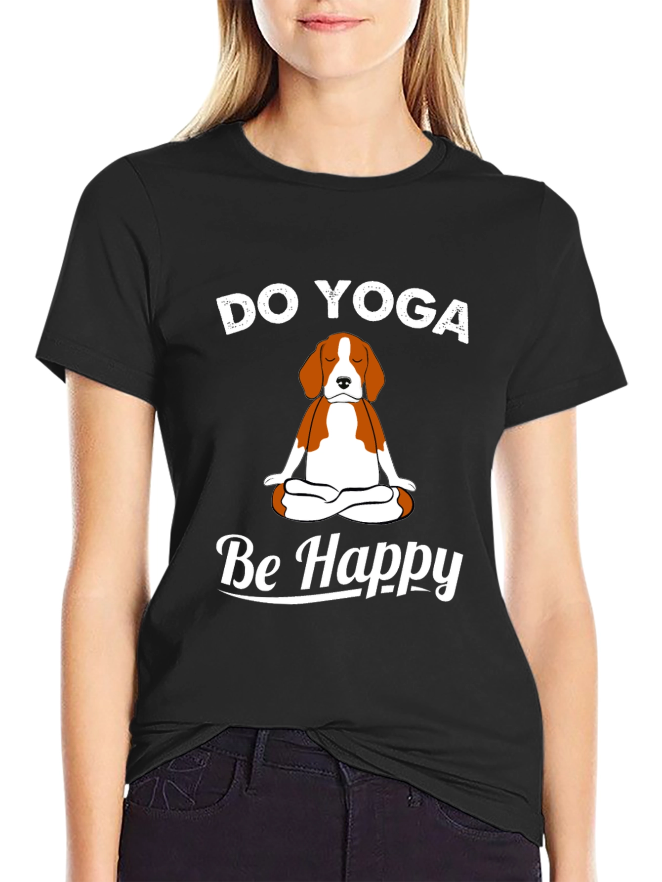 Do Yoga Be Happy Dog T-Shirt