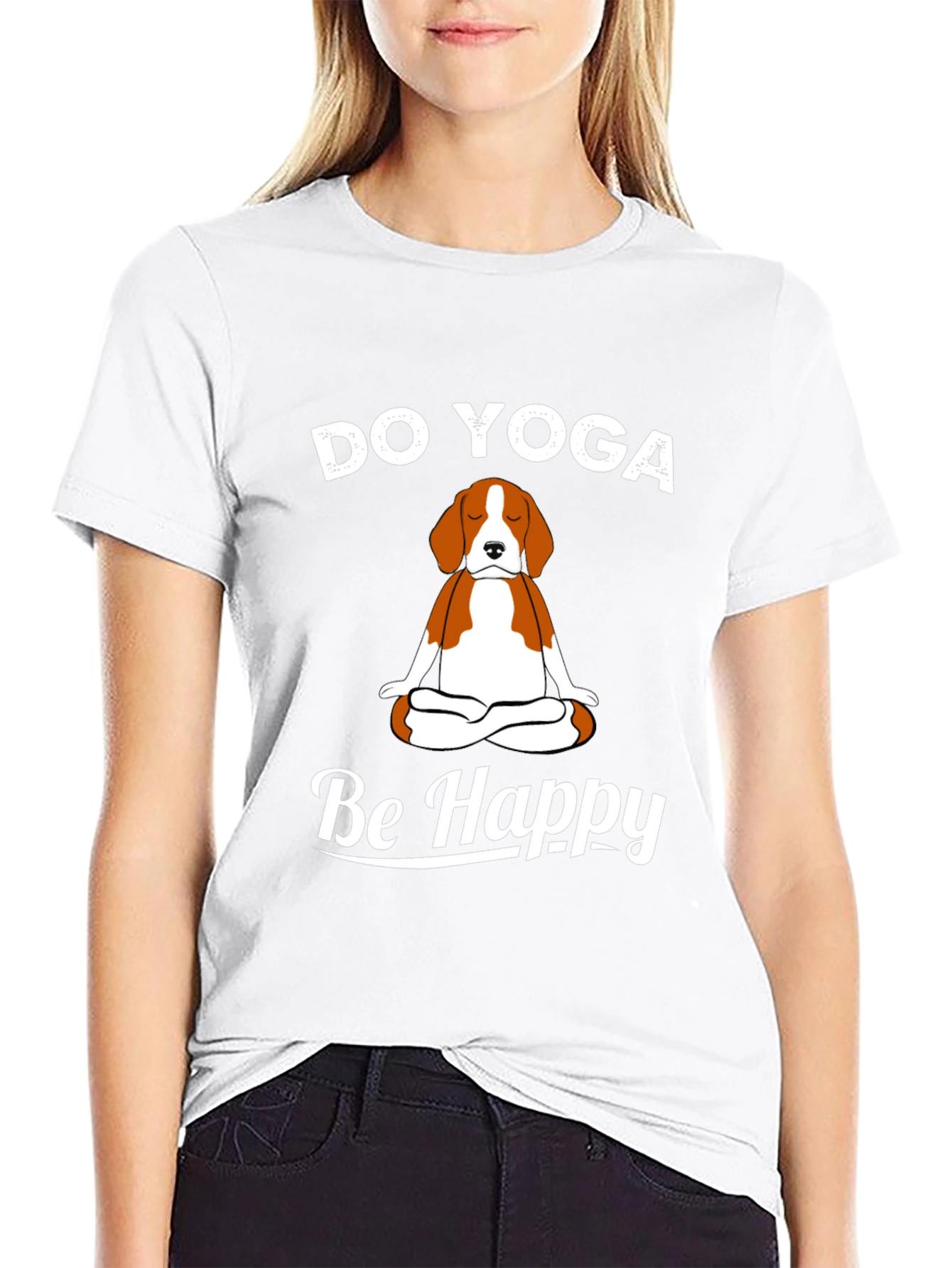 Do Yoga Be Happy Dog T-Shirt