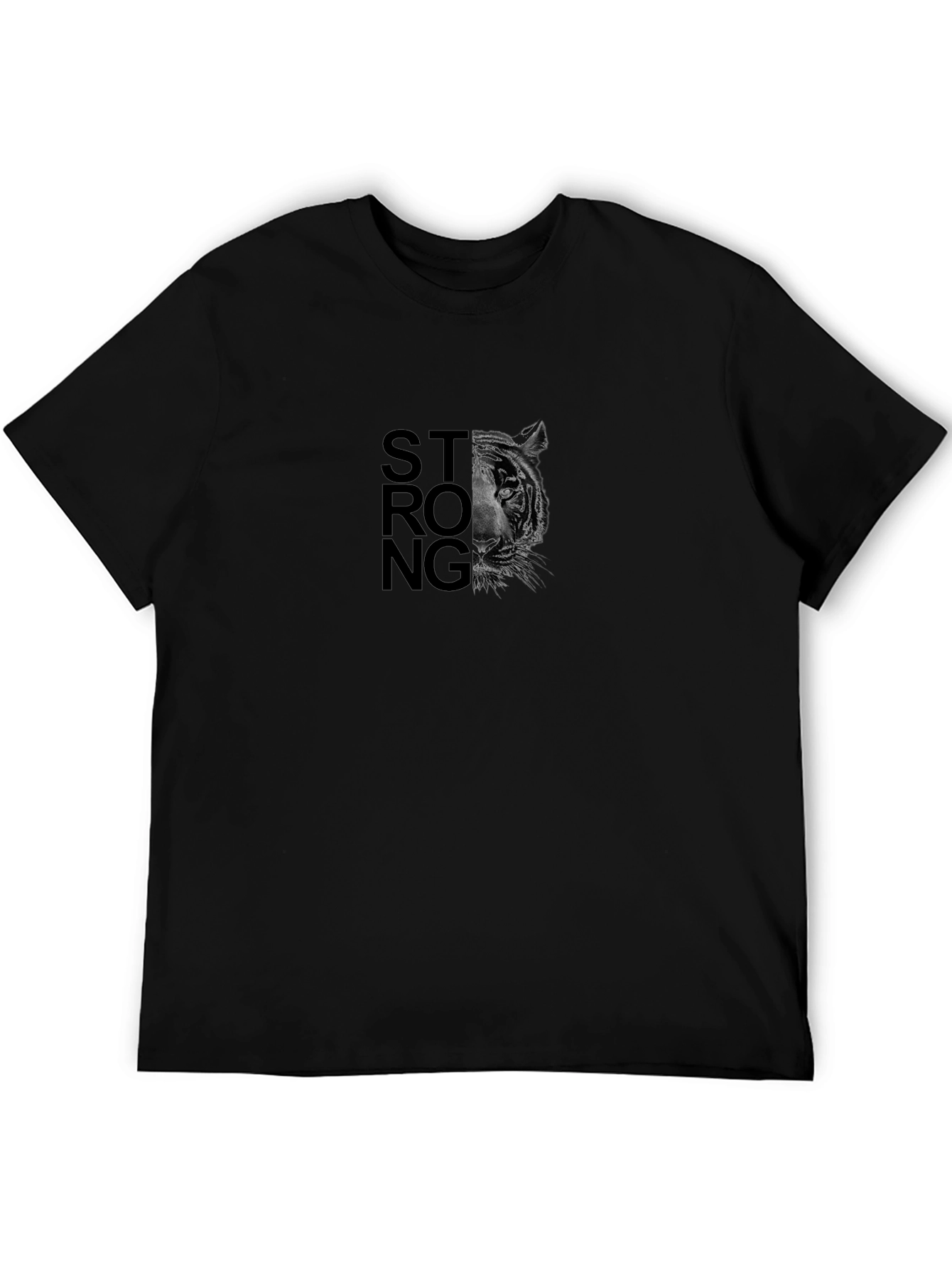Strong Tiger Graphic Tee - Black