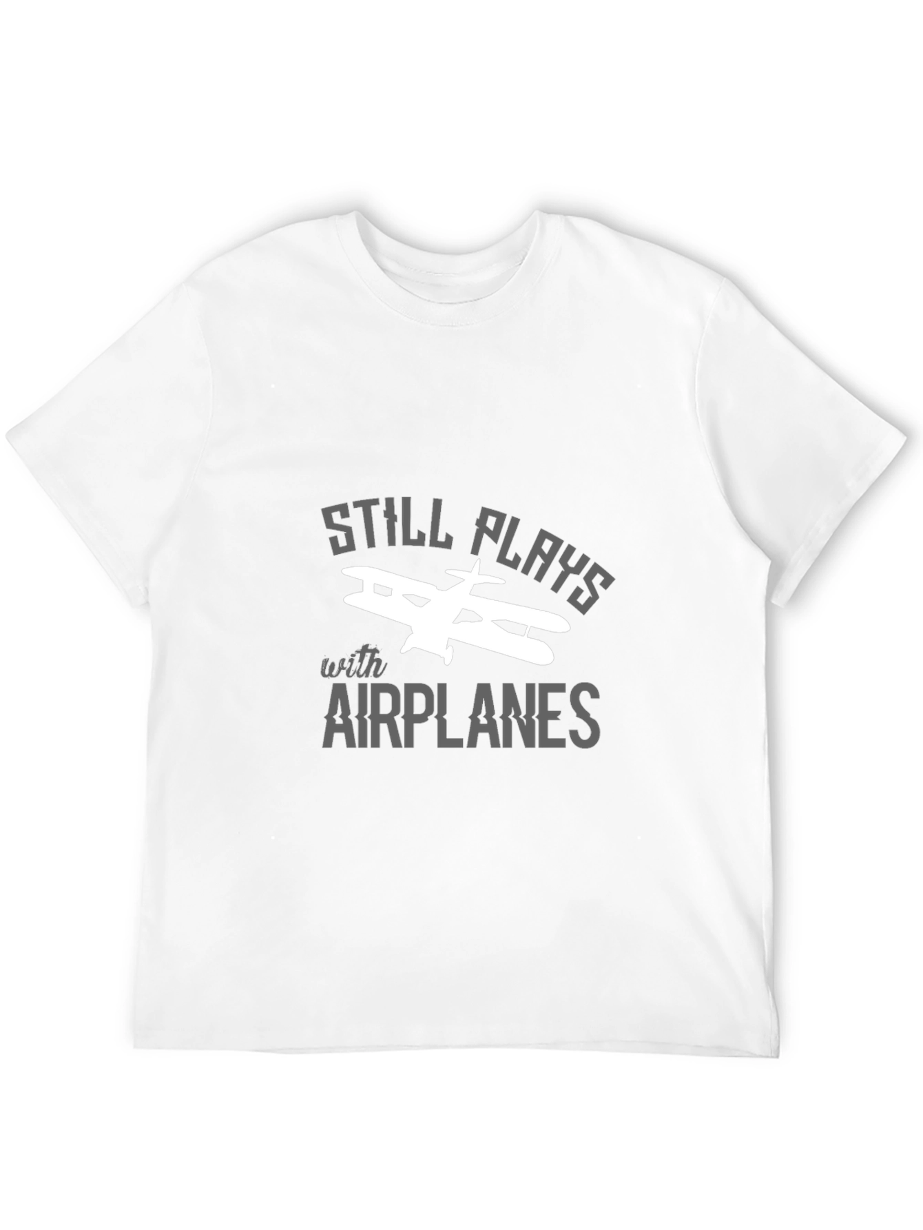 Still Plays With Airplanes Black T-Shirt