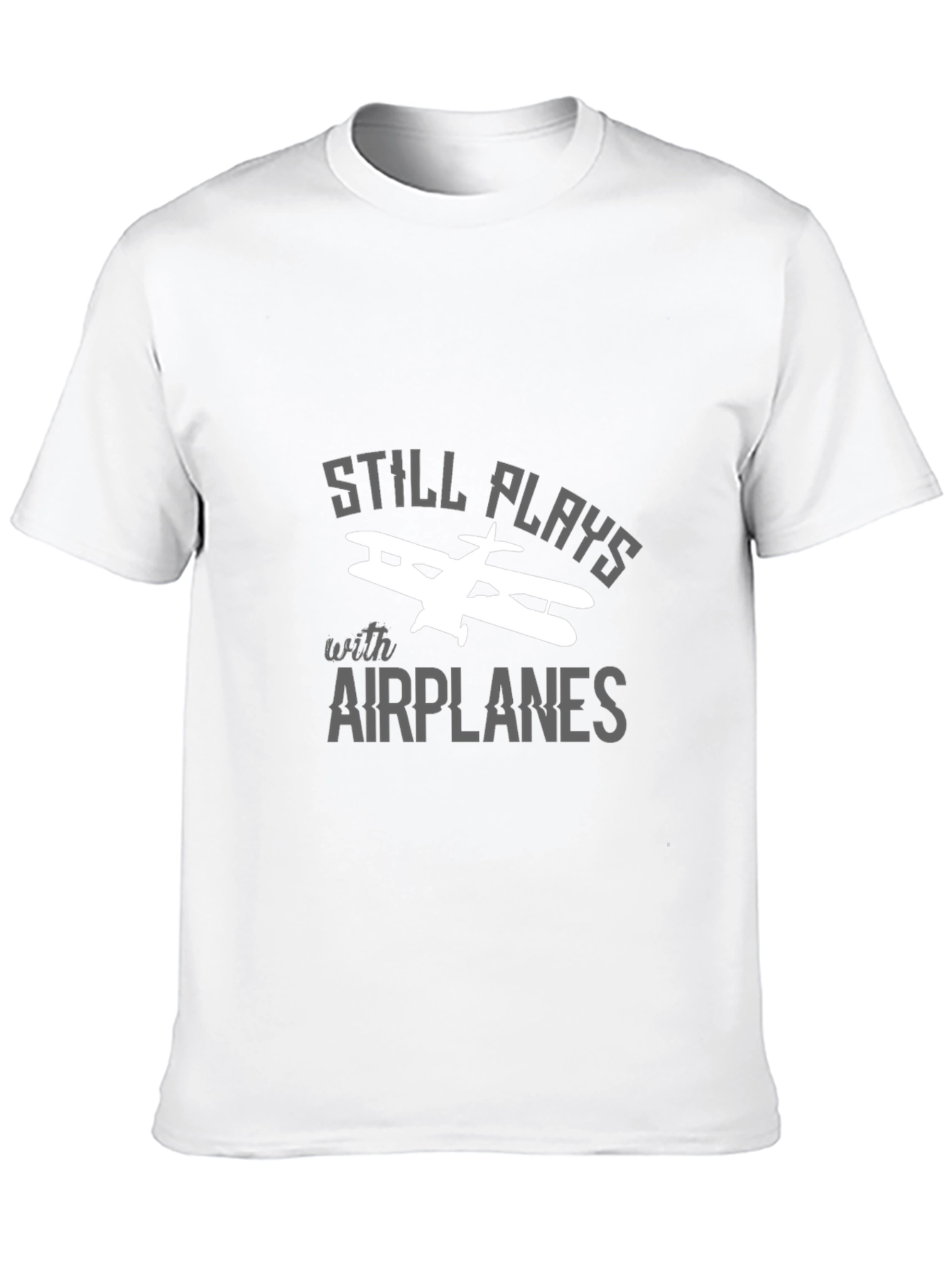 Still Plays With Airplanes Black T-Shirt