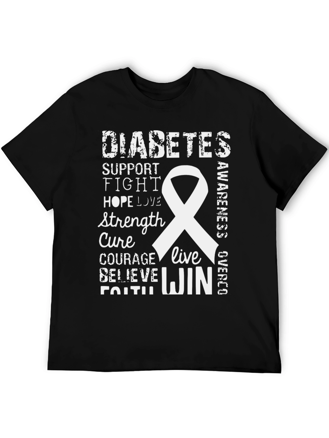 Diabetes Awareness Ribbon Graphic T-Shirt