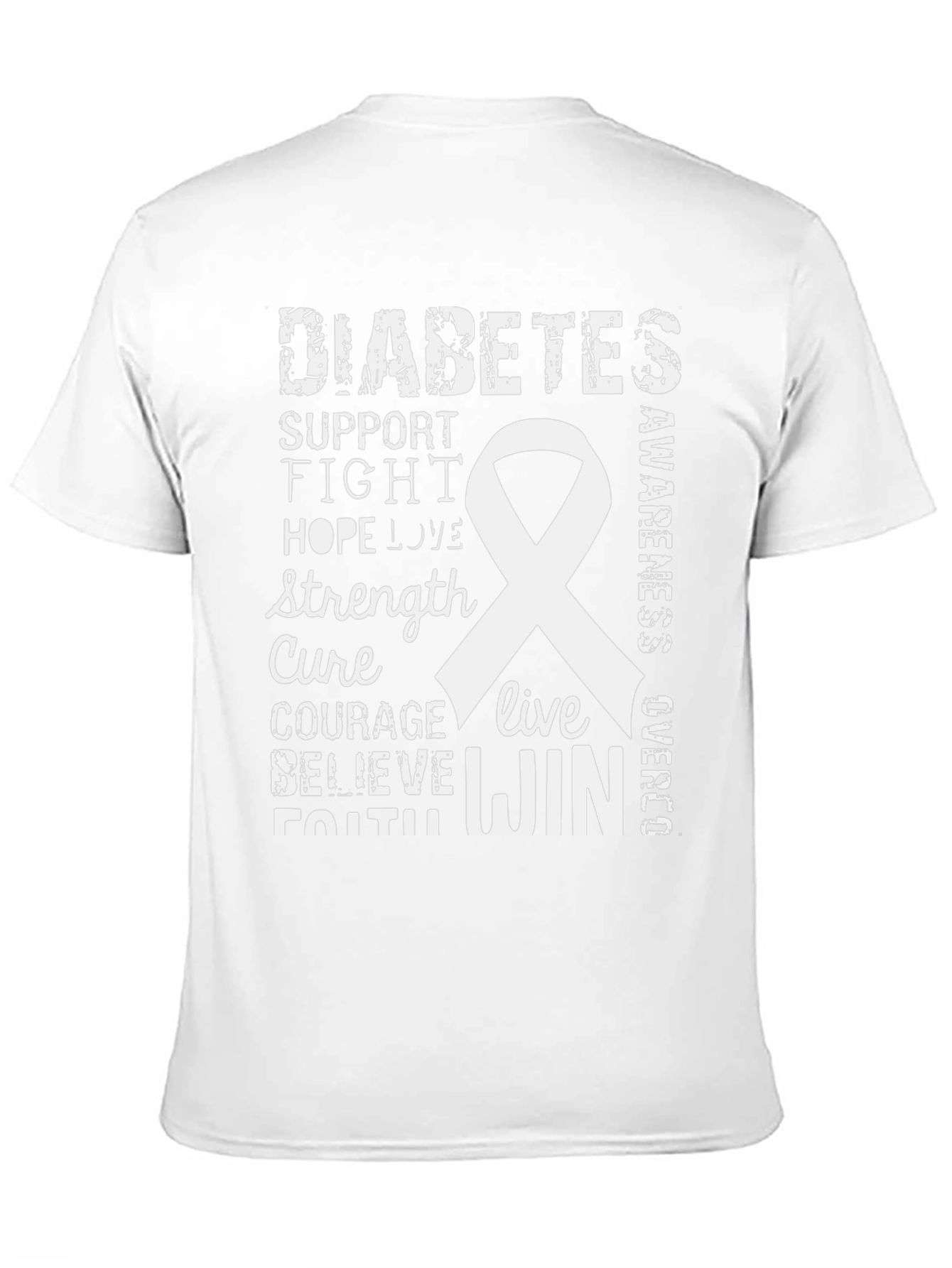 Diabetes Awareness Ribbon Graphic T-Shirt