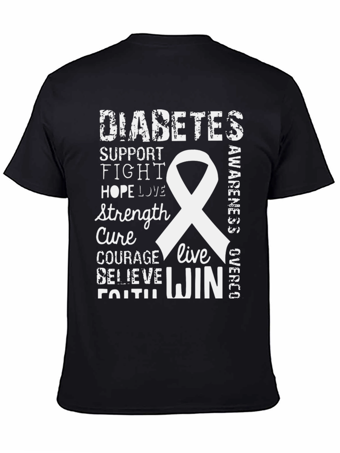 Diabetes Awareness Ribbon Graphic T-Shirt