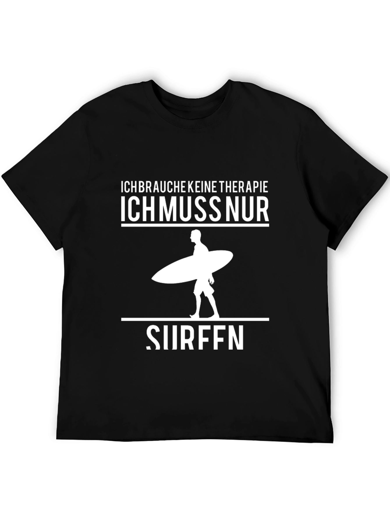 Ich Muss Nur Surfen Black T-Shirt