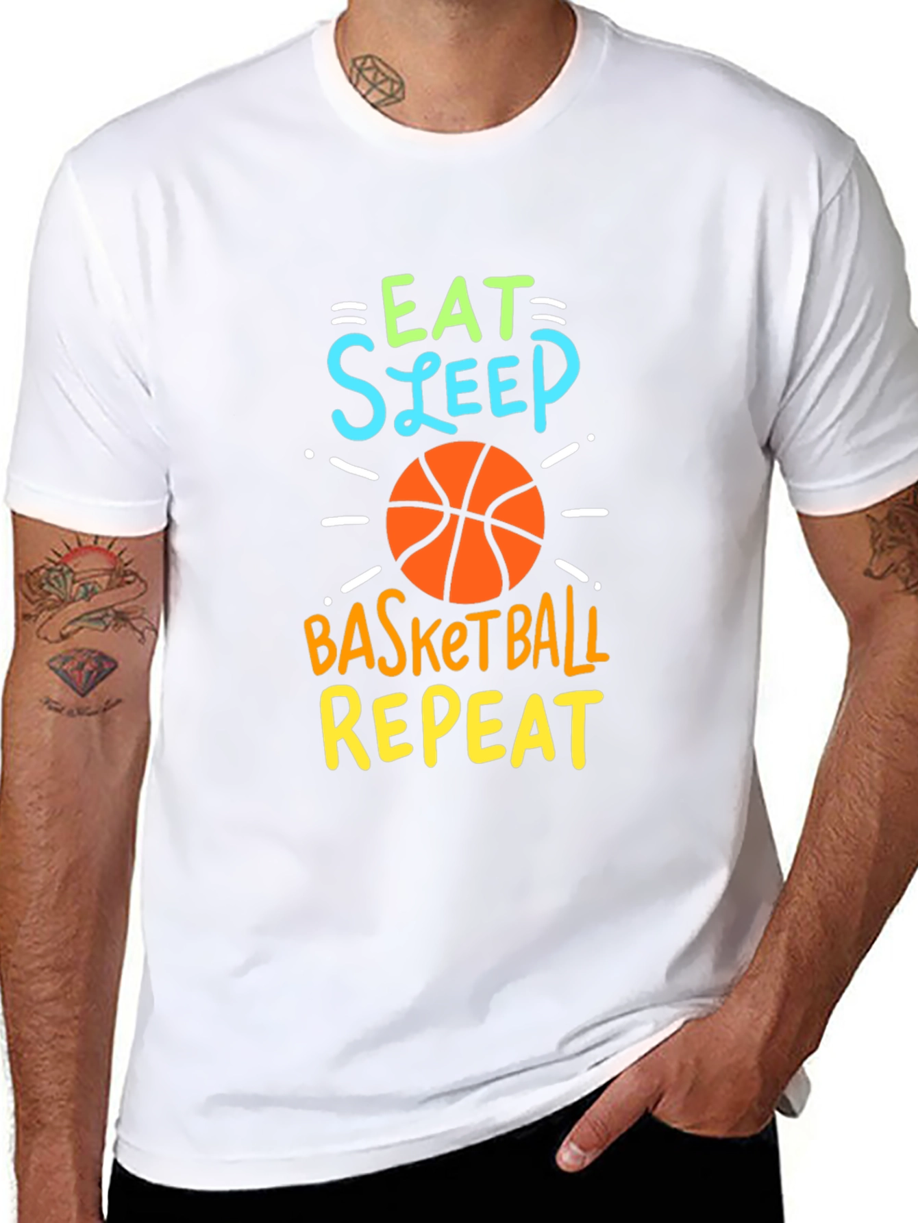 Eat Sleep Basketball Repeat Graphic Tee