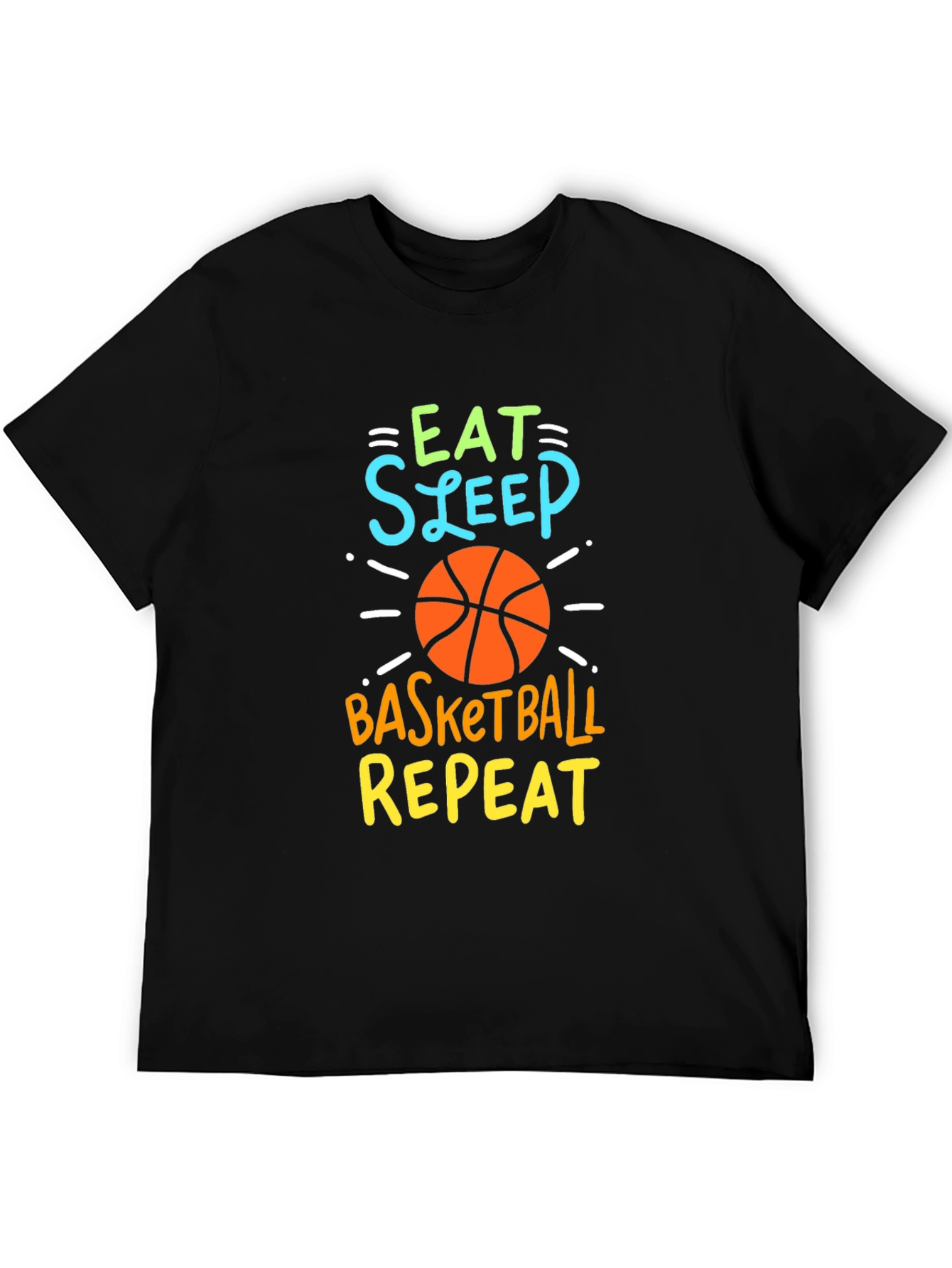 Eat Sleep Basketball Repeat Graphic Tee