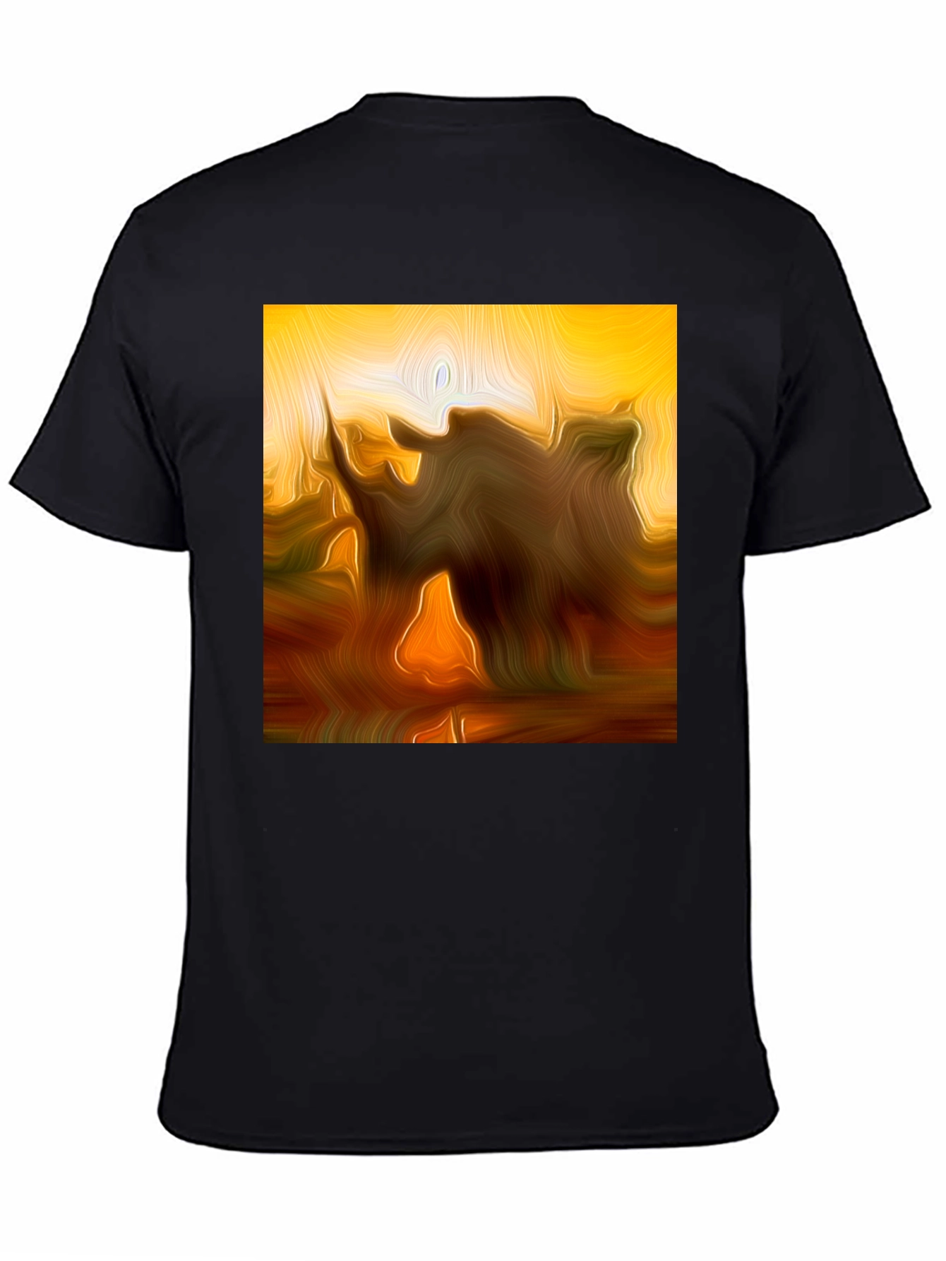 Abstract Graphic Print Black Casual T-Shirt