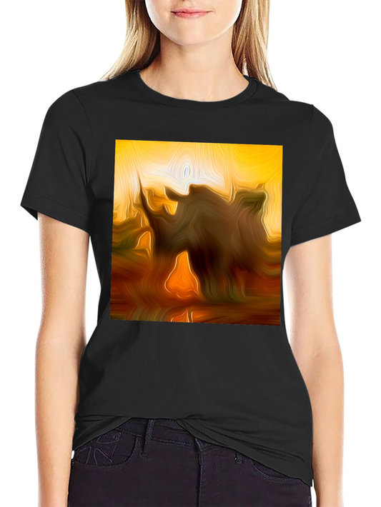 Abstract Graphic Print Black Casual T-Shirt