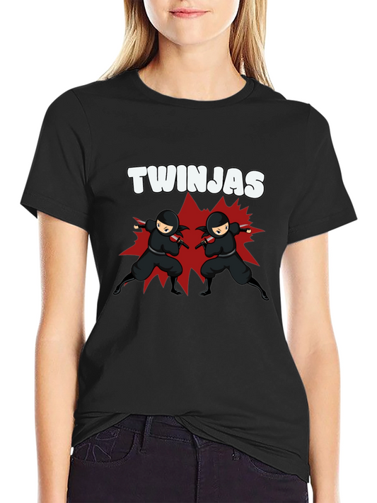 Twinjas Black Graphic Tee - Ninja Twins T-Shirt