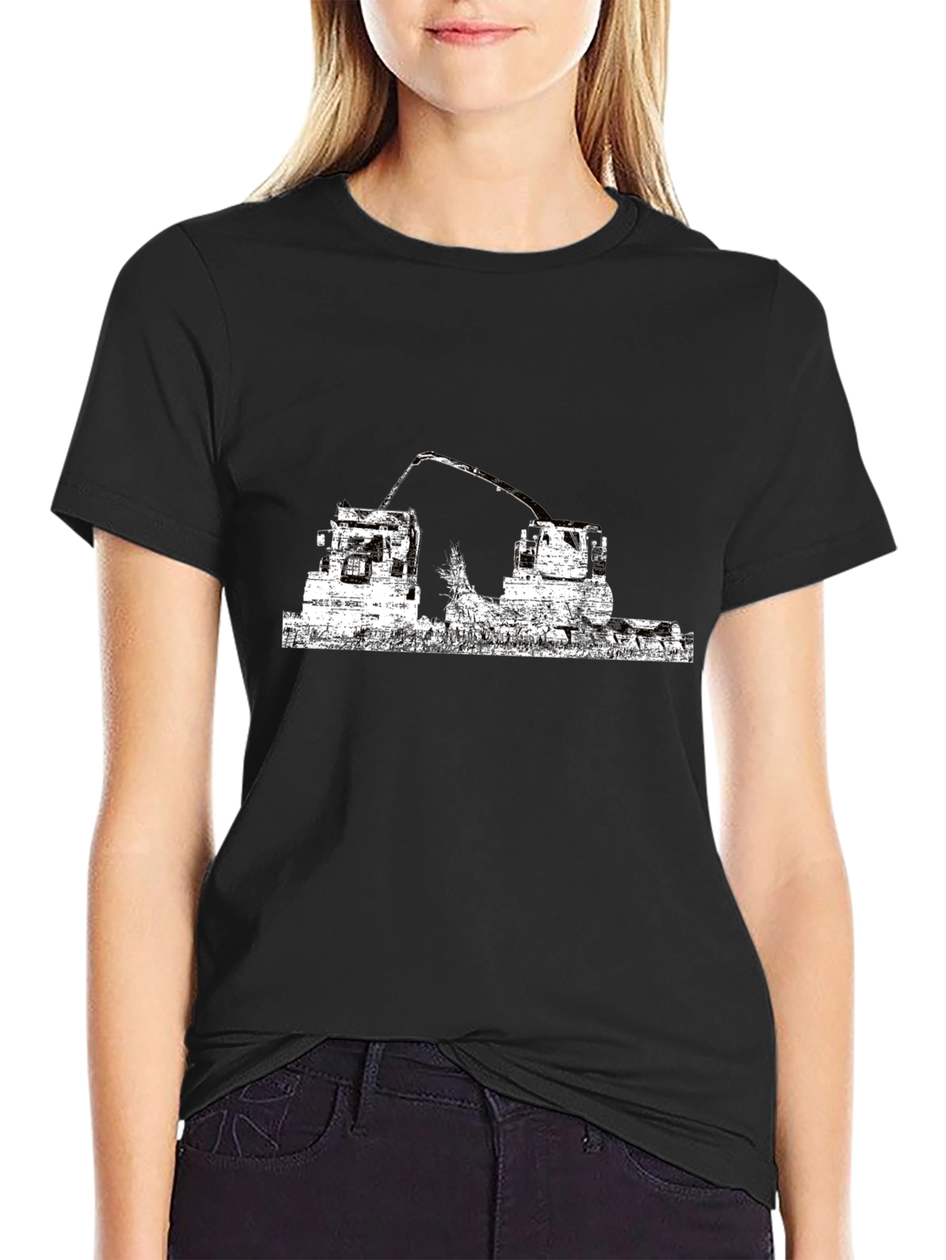 Ruins Graphic Tee - Black Cotton T-Shirt