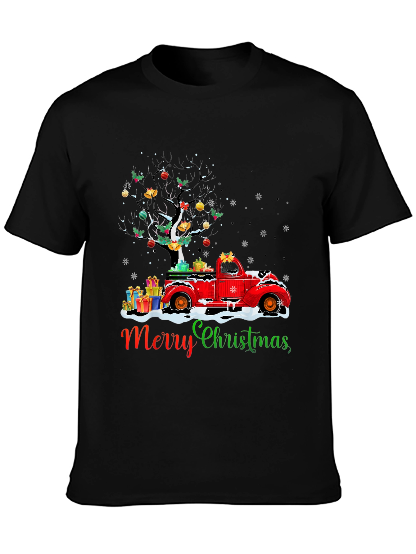 Merry Christmas Truck T-Shirt Holiday Tee