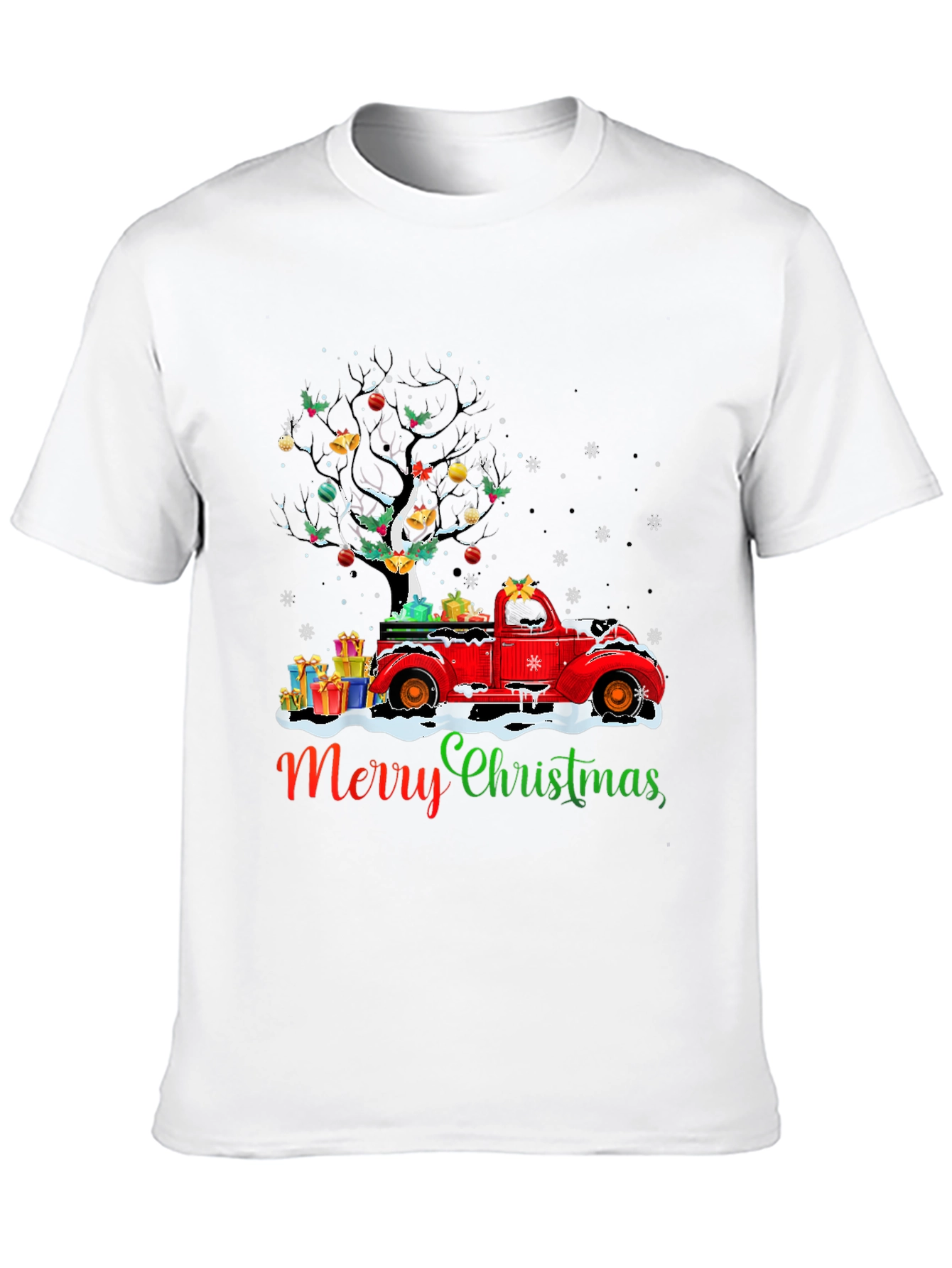 Merry Christmas Truck T-Shirt Holiday Tee